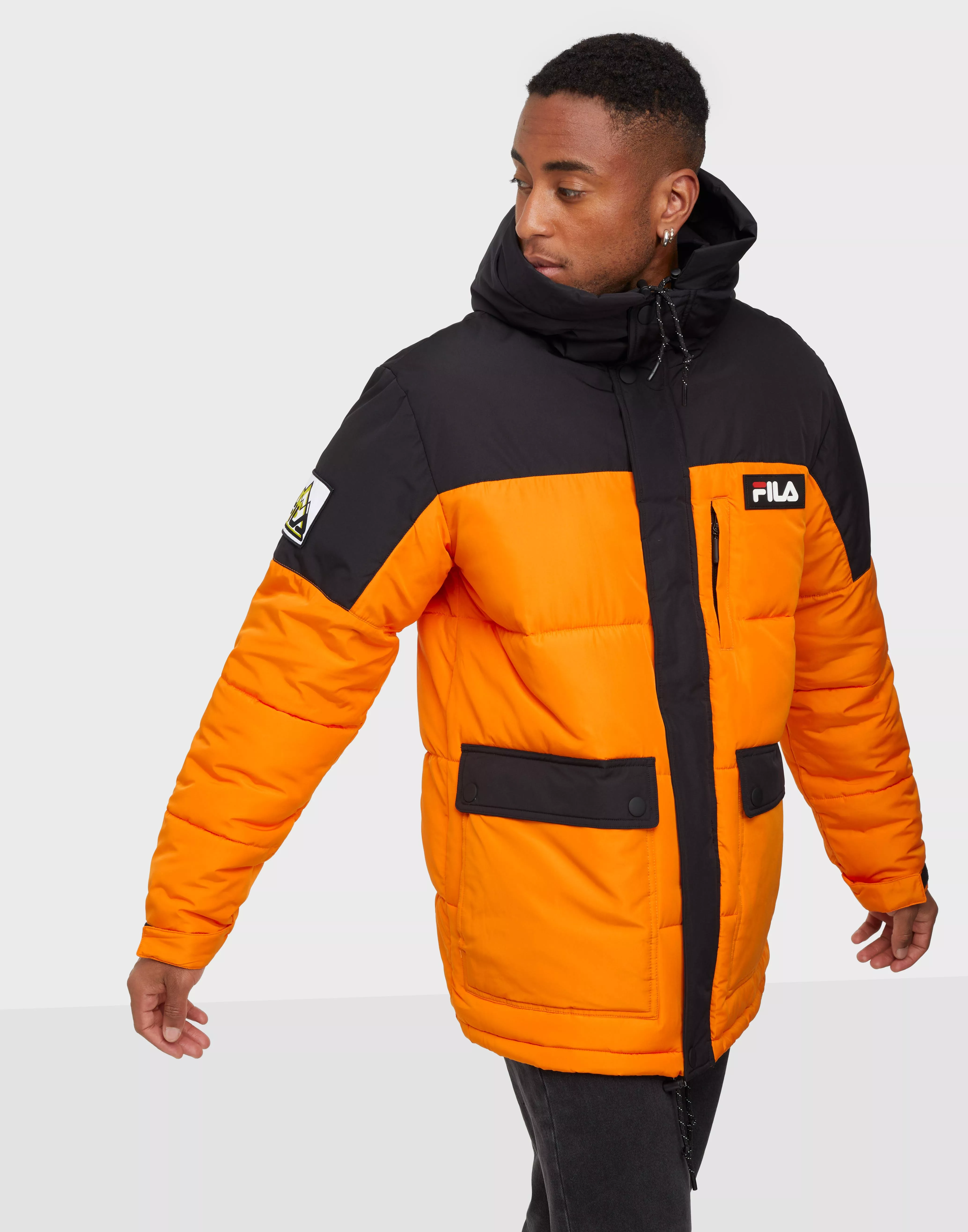 Fila orange best sale puffer jacket