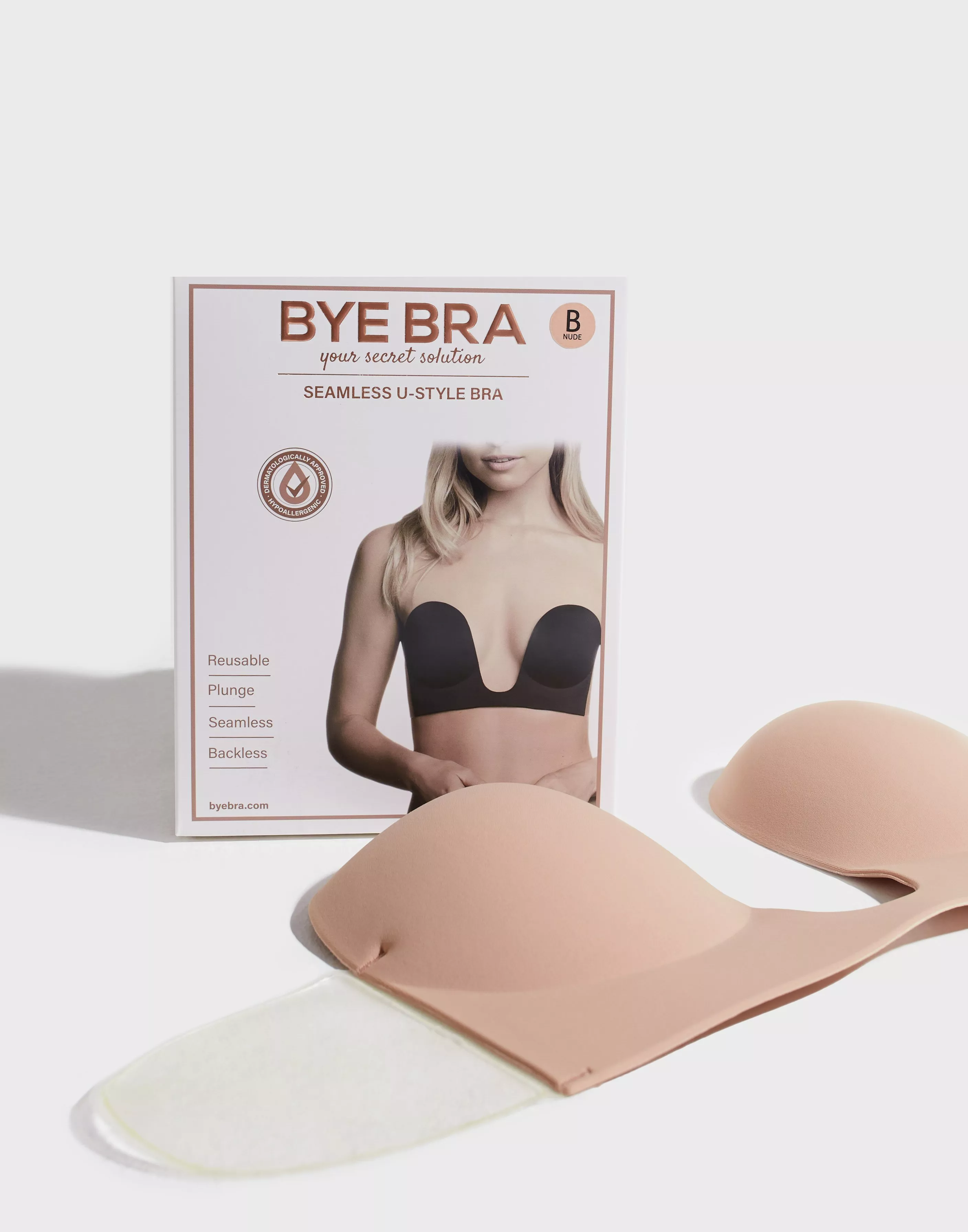  Bye Bra - Invisible Strapless Reusable Bra Cup C (Beige