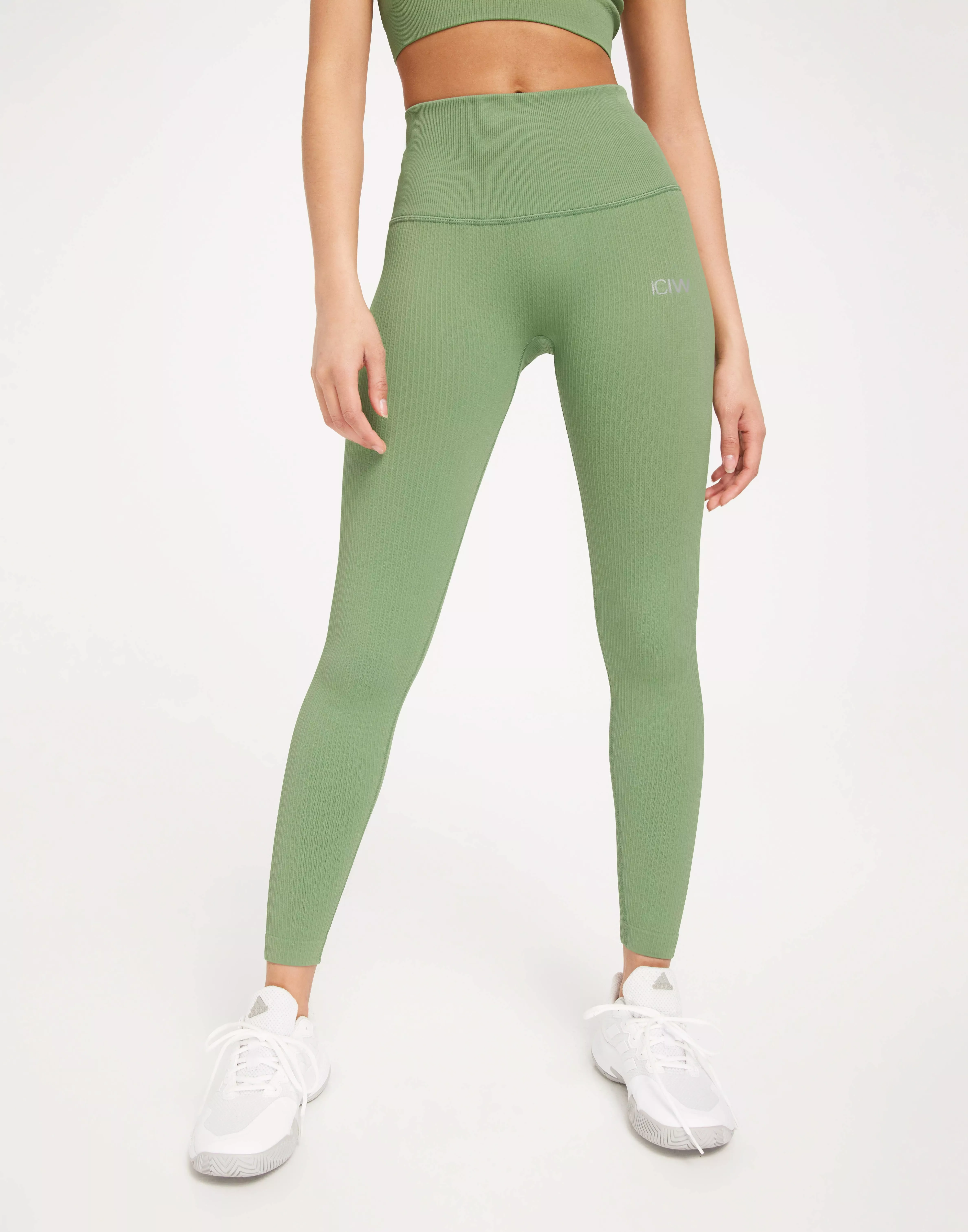 Buy ICANIWILL Ribbed Define Seamless Pocket Tights - Light Green