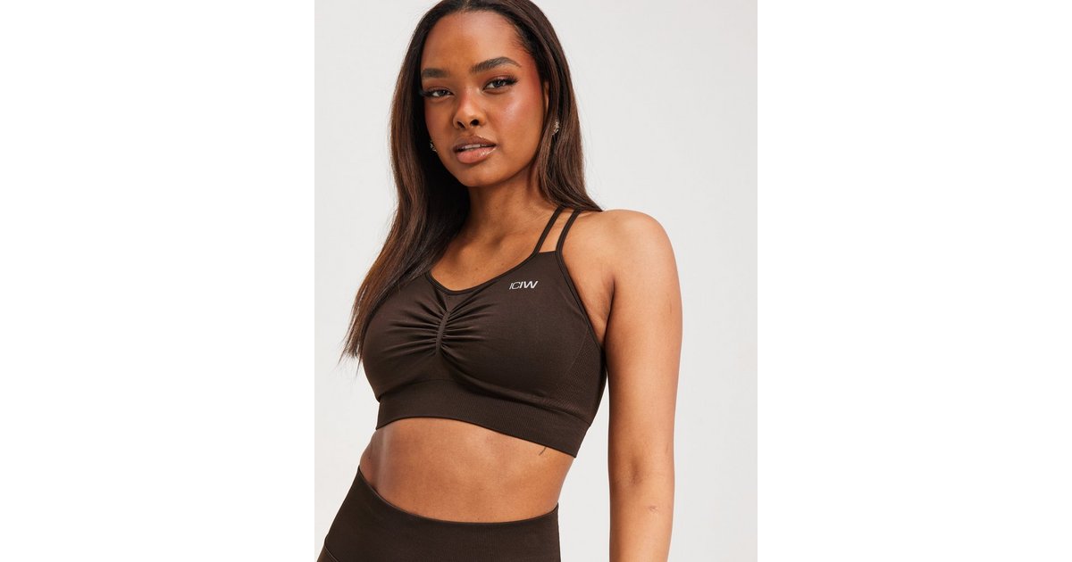 Define Seamless Scrunch Sports Bra Dark Brown