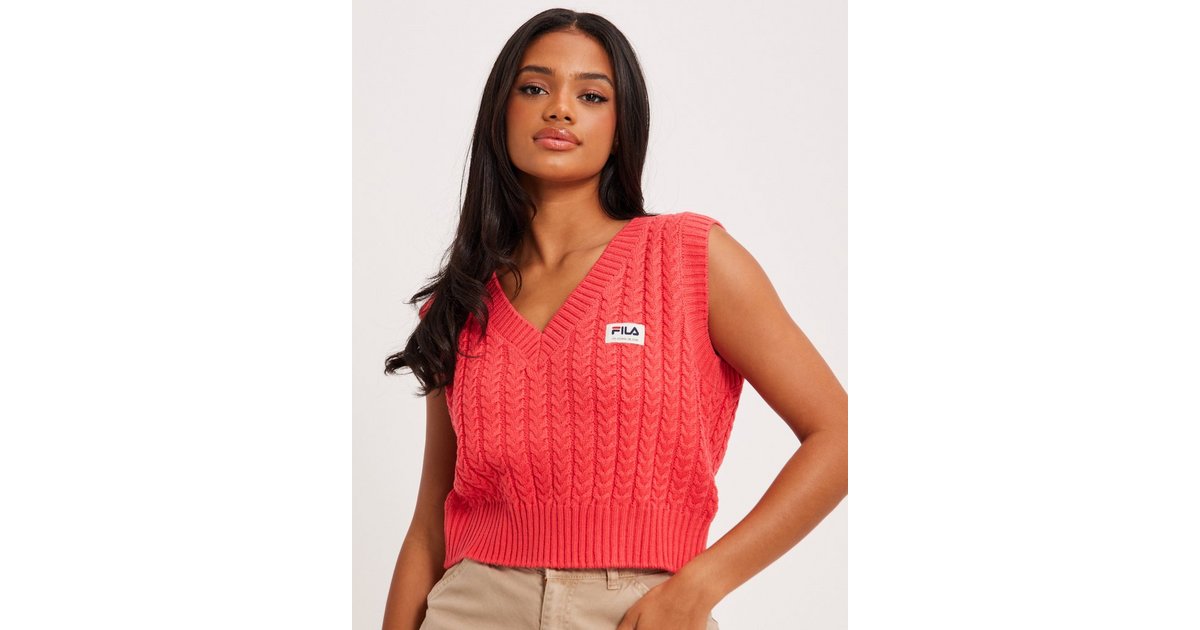 Buy TARRAGONA knitted cropped vest Teaberry Nelly.com