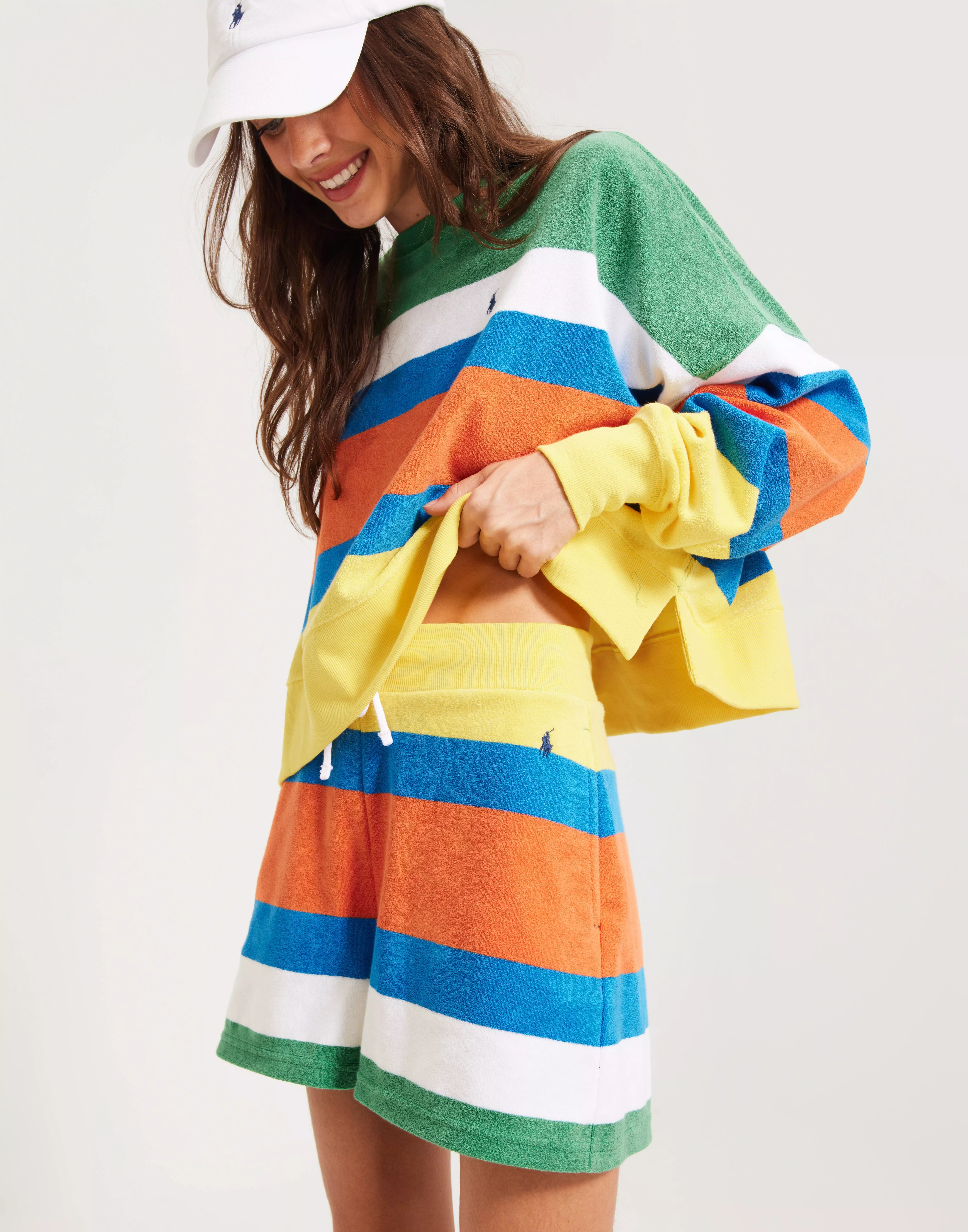 Champion rainbow clearance stripe cropped sweatshirt