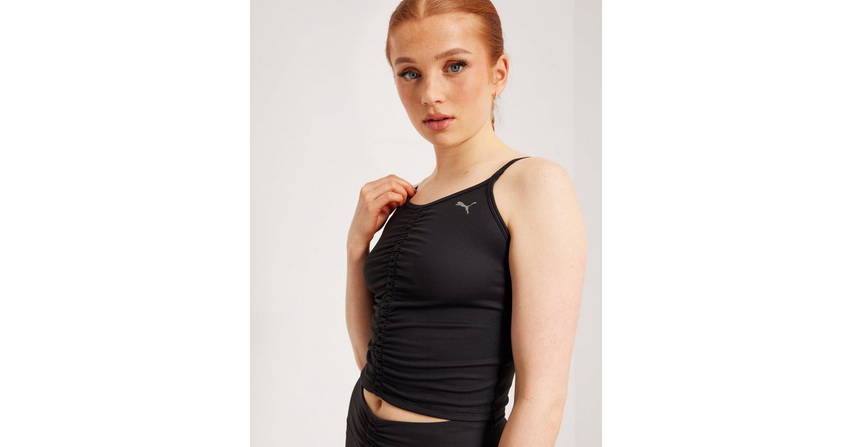 Puma STUDIO FOUNDATION RUCHED TANK - Top - puma black/black 