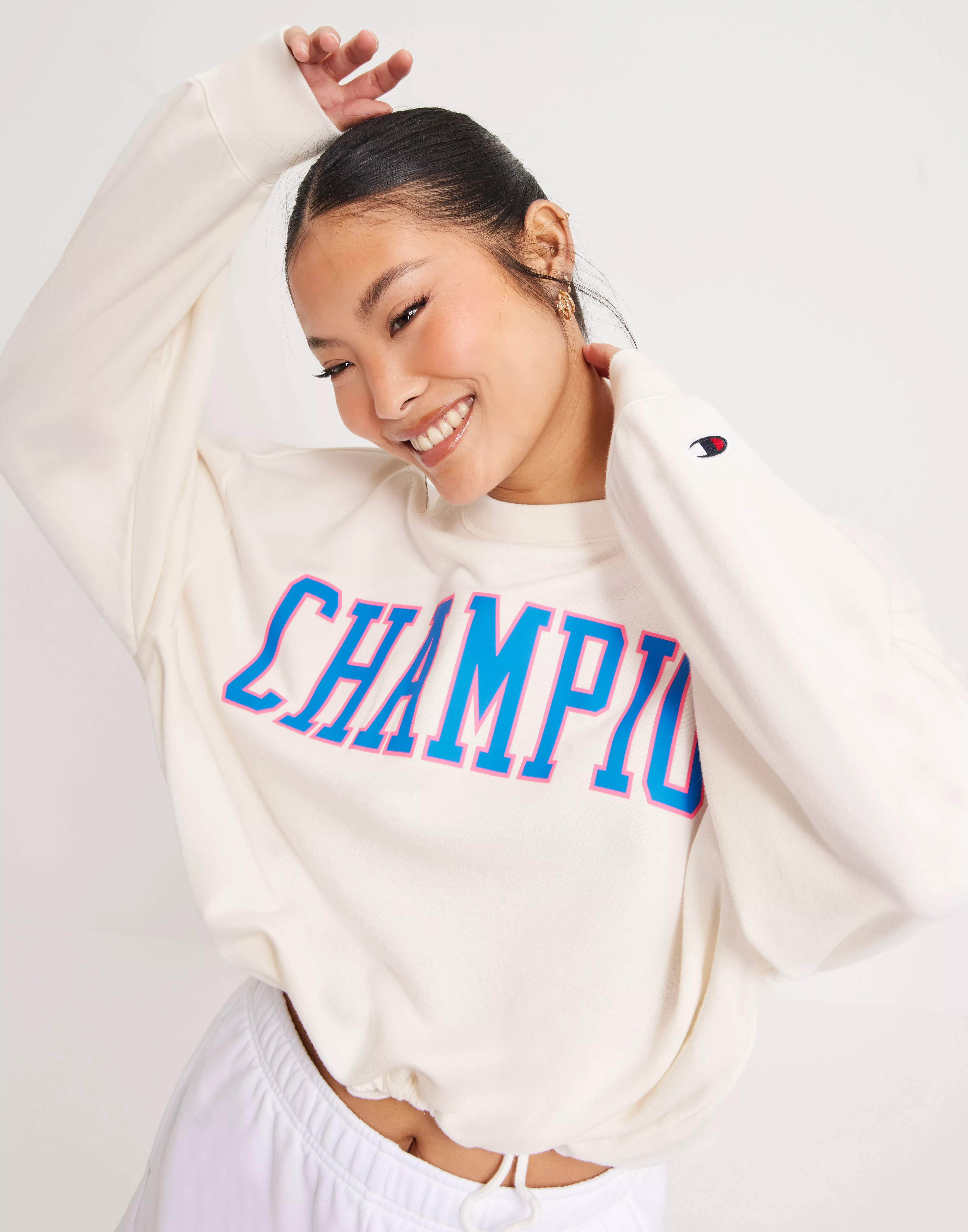 Women's champion crop top on sale sweatshirt