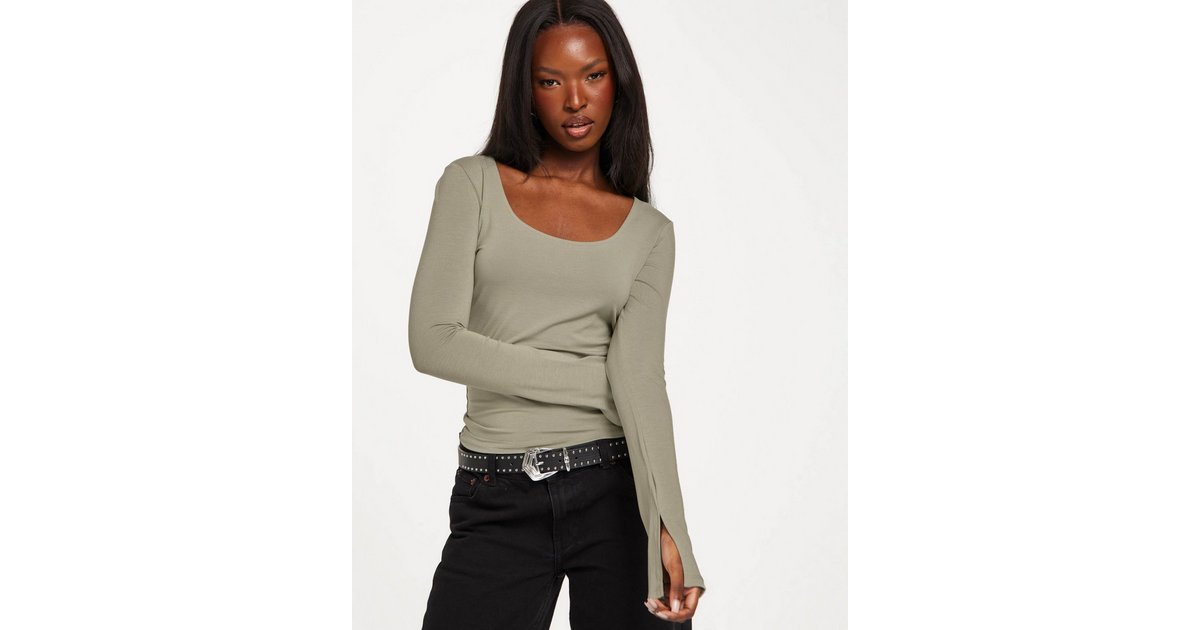 Buy Gina Tricot Soft touch jersey top - Sage