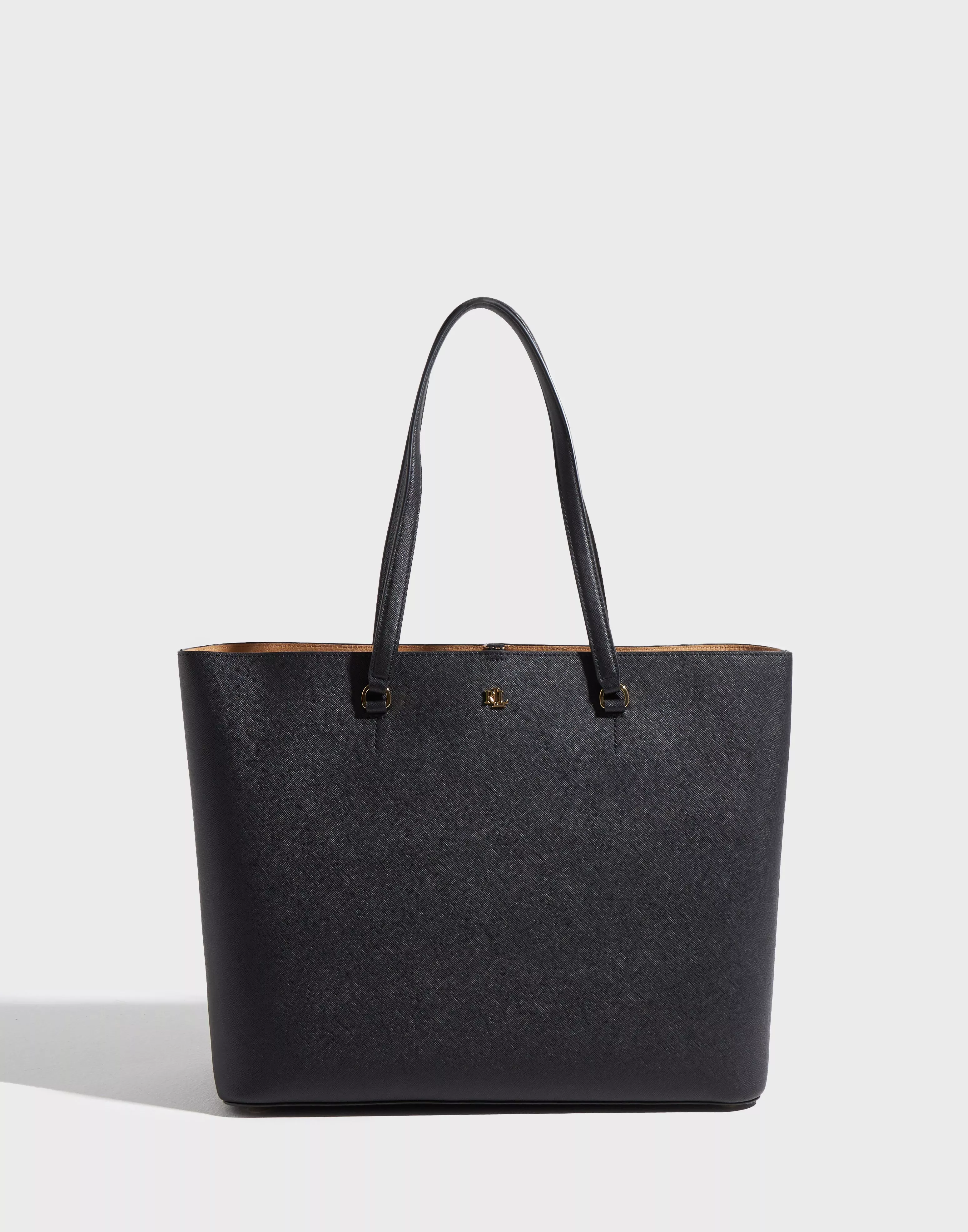 Ralph lauren best sale black leather tote