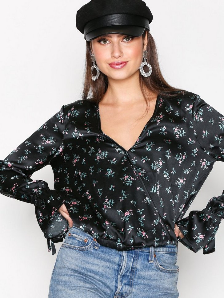 Festbluse Tie Sleeve Wrapped Blouse festtop