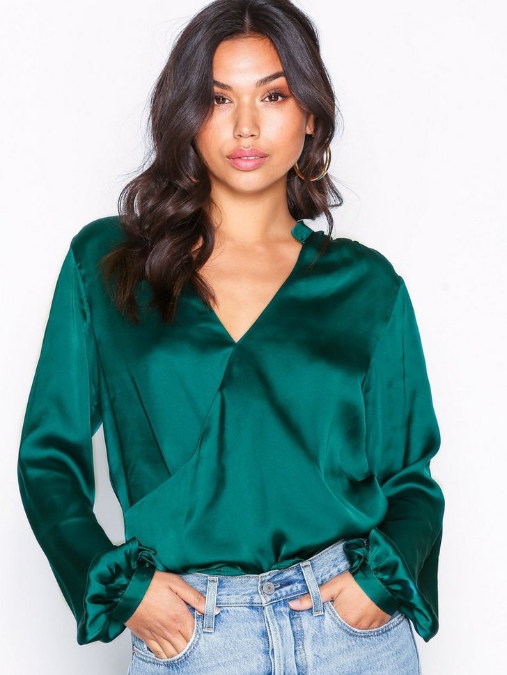 Festbluse Wrap Balloon Blouse festtop