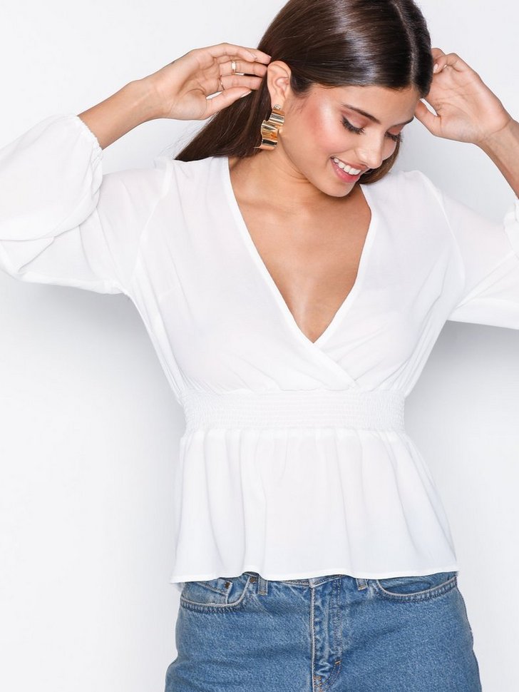 Festbluse Smock Wrap Blouse festtop