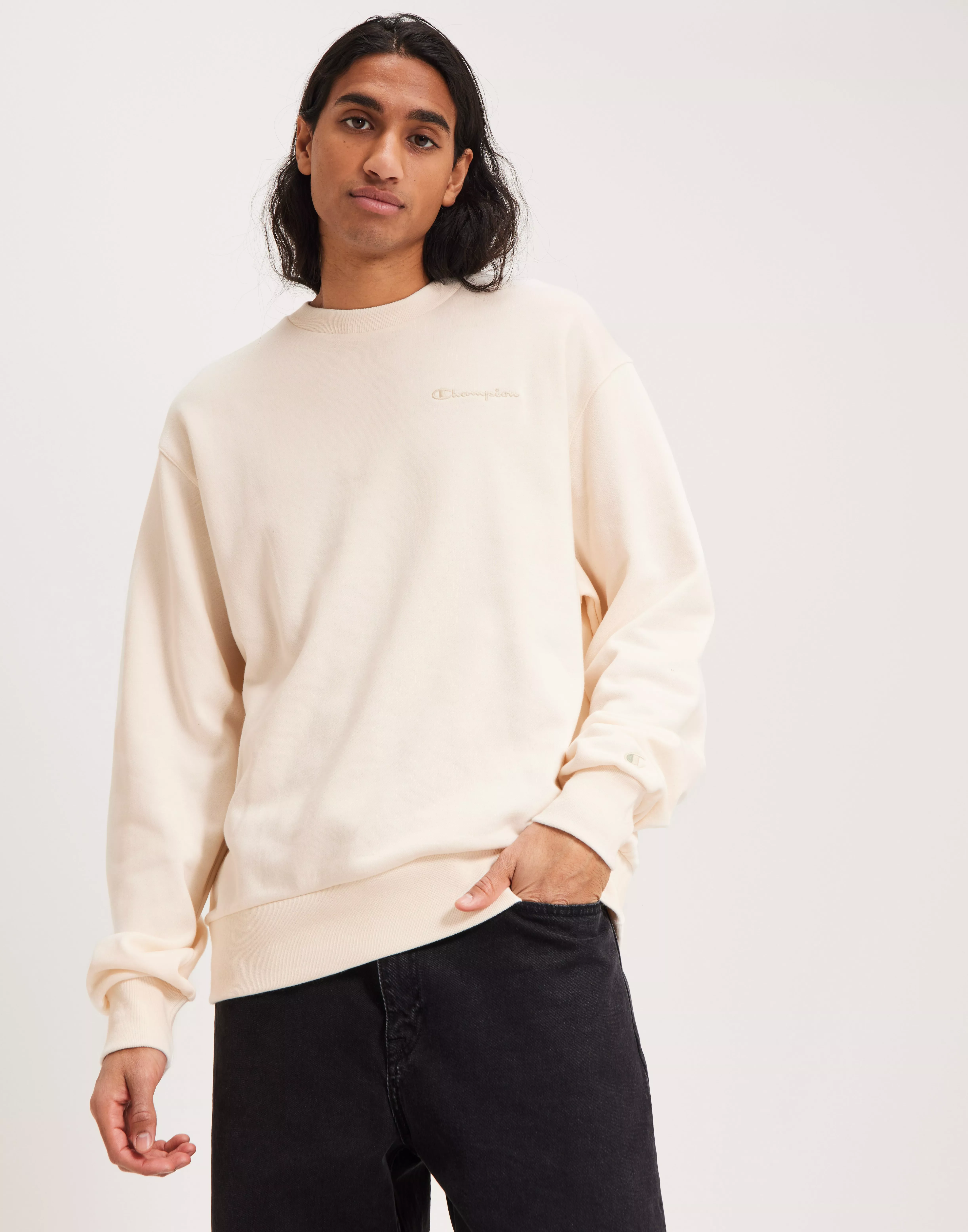 ros pelleten spids Køb Champion Crewneck Sweatshirt - White | NLY Man