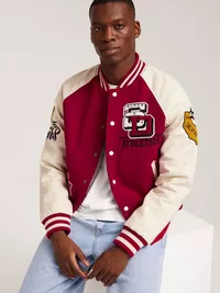 COLLEGE VARSITY PATCHED BOMBER