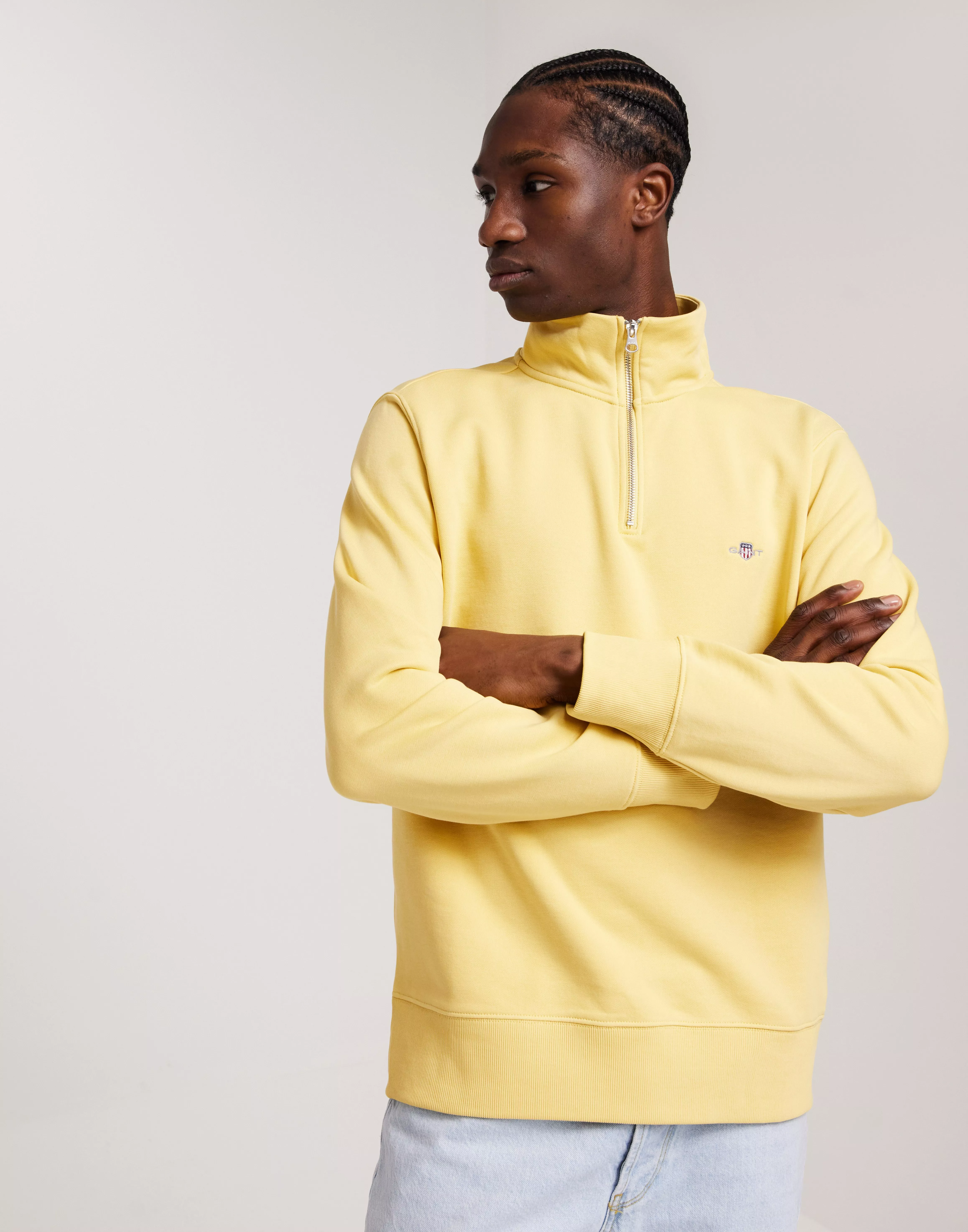 Yellow half zip sweatshirt outlet