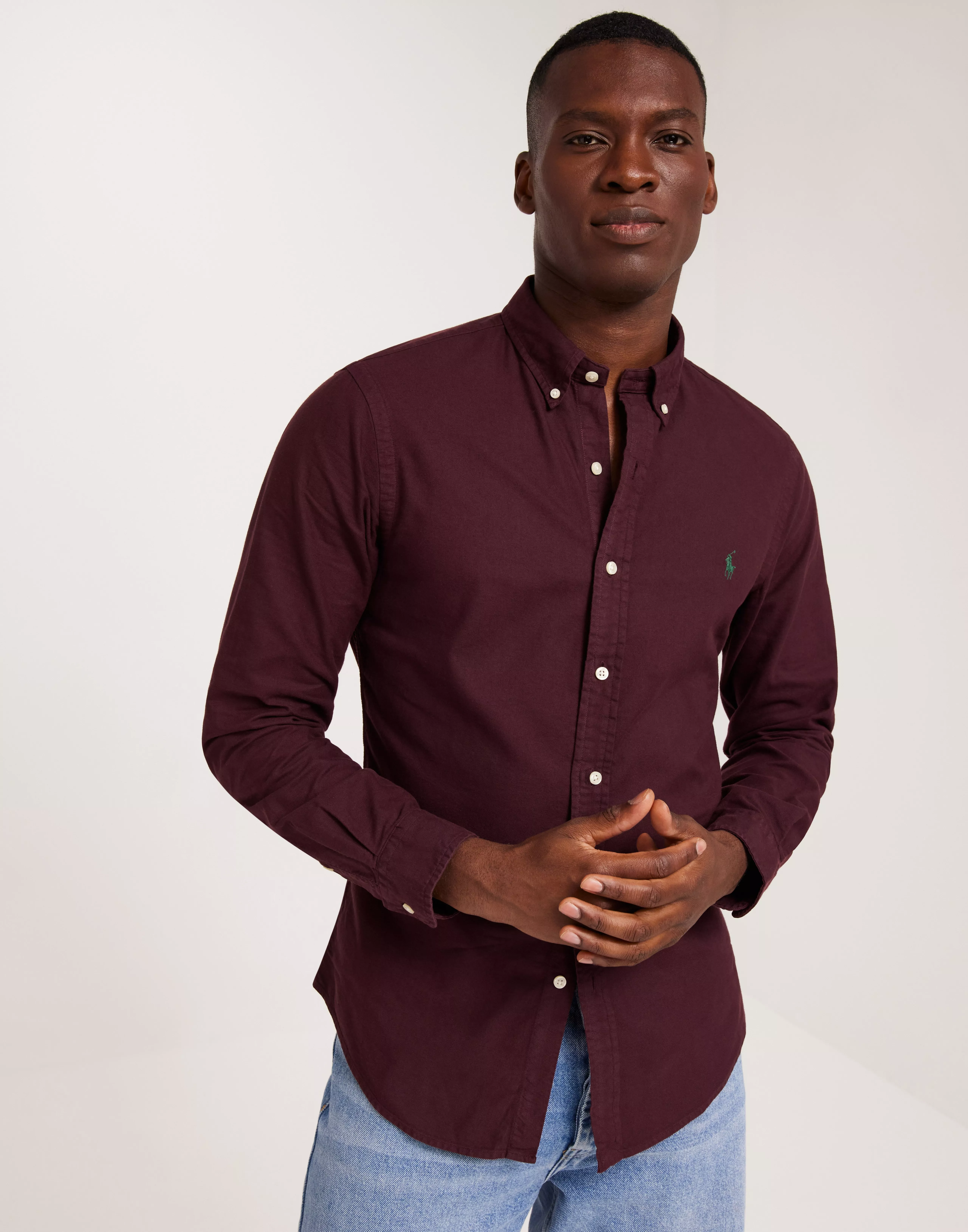 Burgundy polo cheap button down