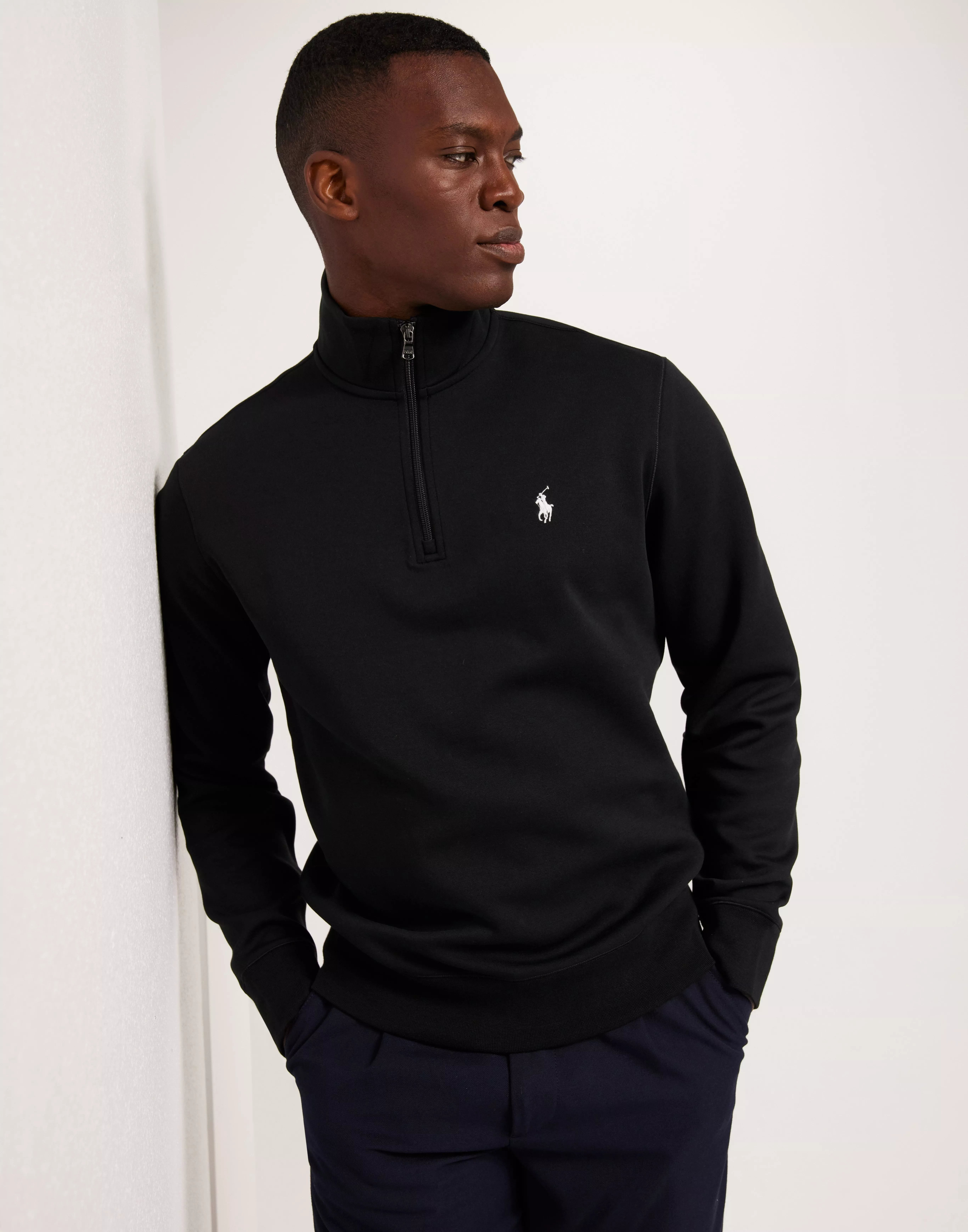 Ralph lauren half zip sweatshirt online black