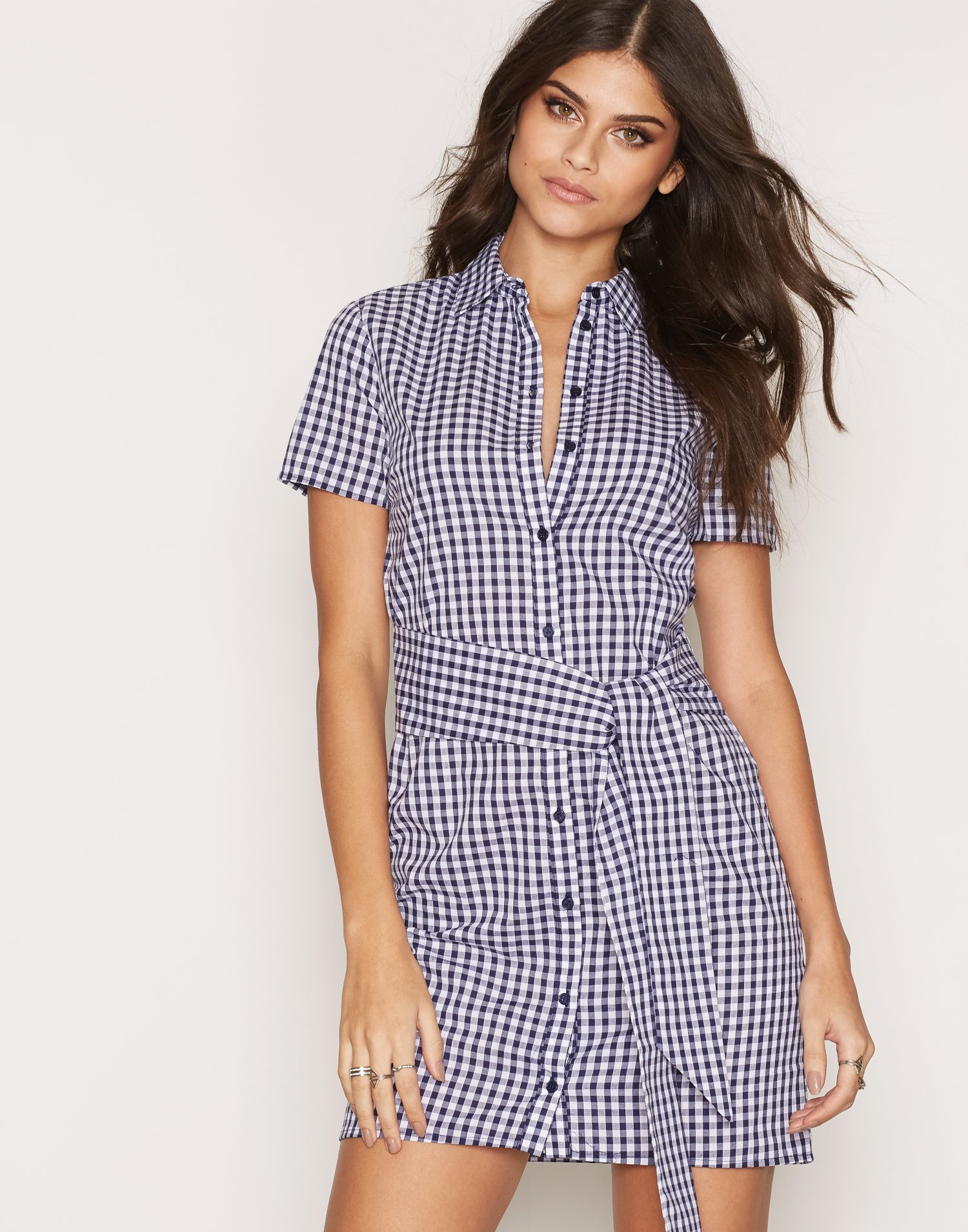 Tie Gingham Dress