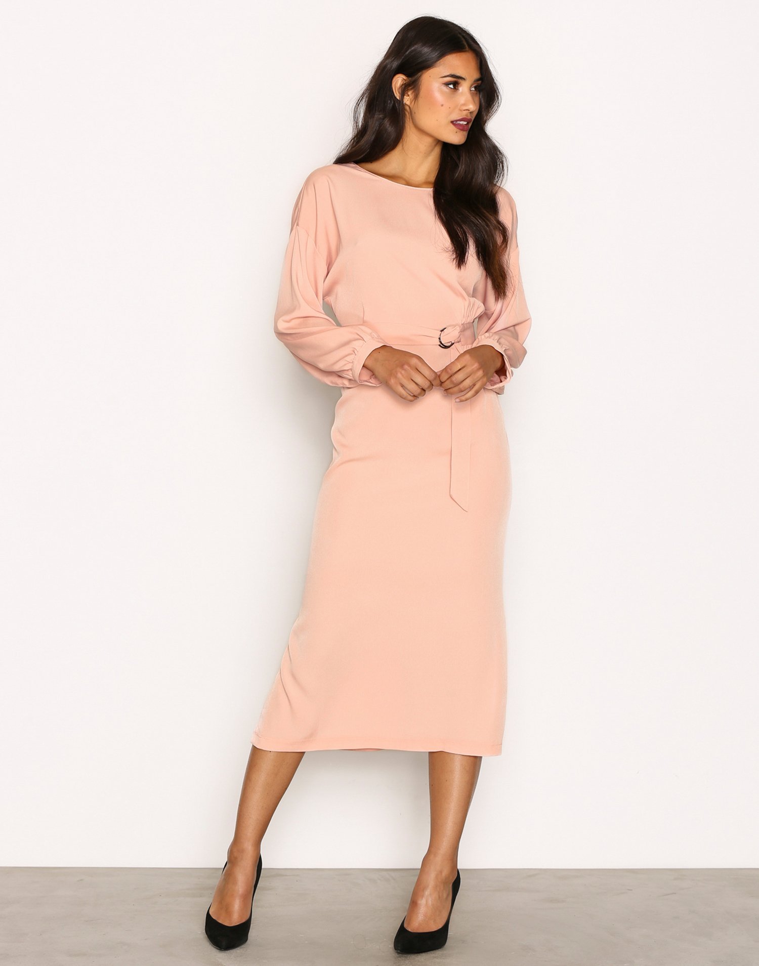 D-Ring Wrap Midi Dress