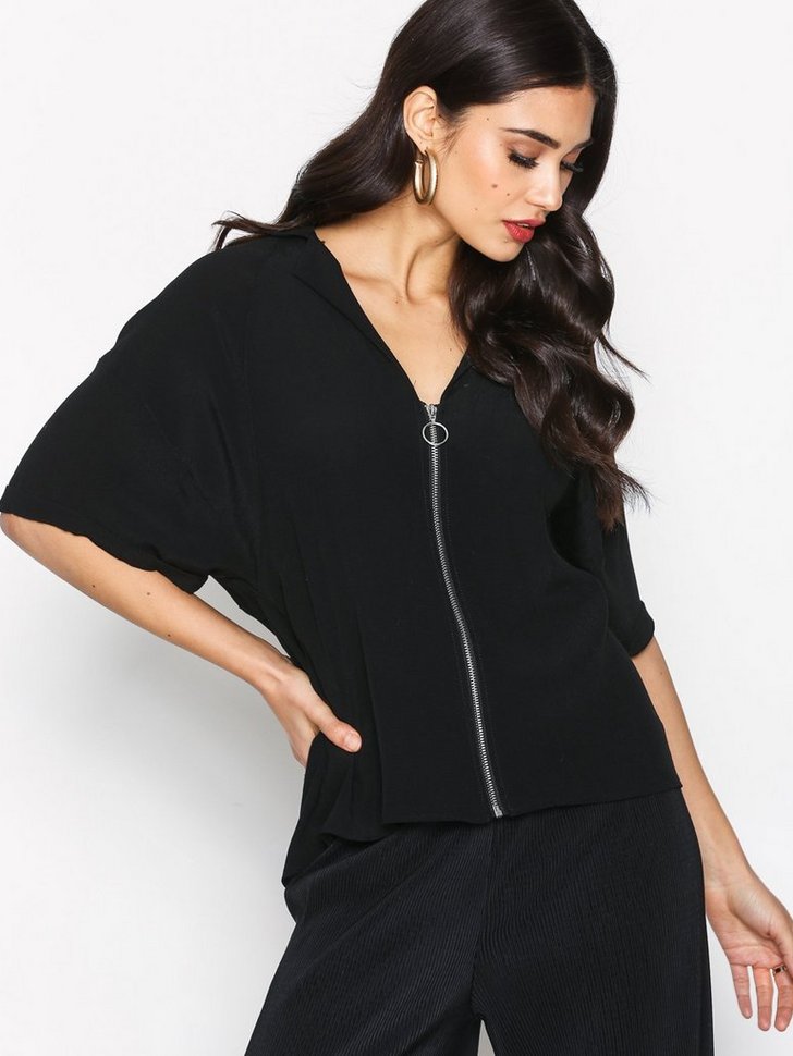 Festbluse Zip Front Shirt festtop