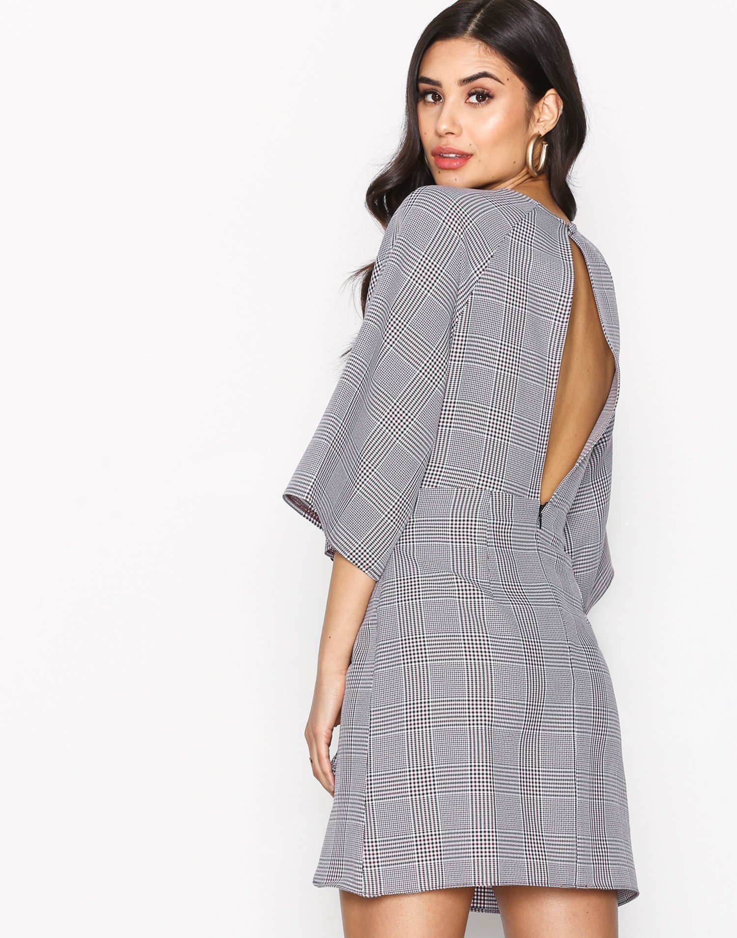 Checked Knot Mini Dress