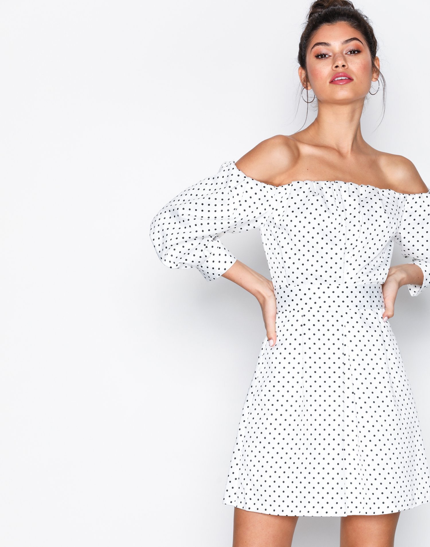 Mini Polka Dot Bardot Dress