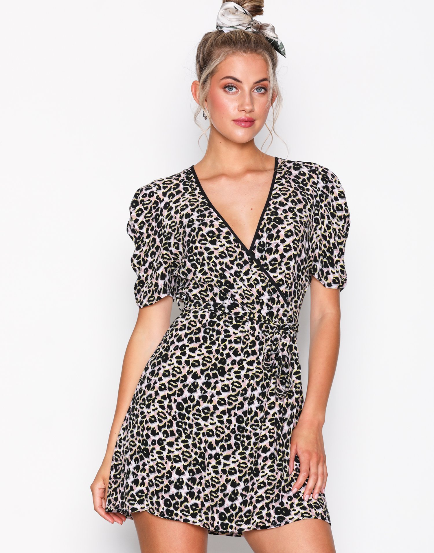 Leopard Wrap Mini Dress