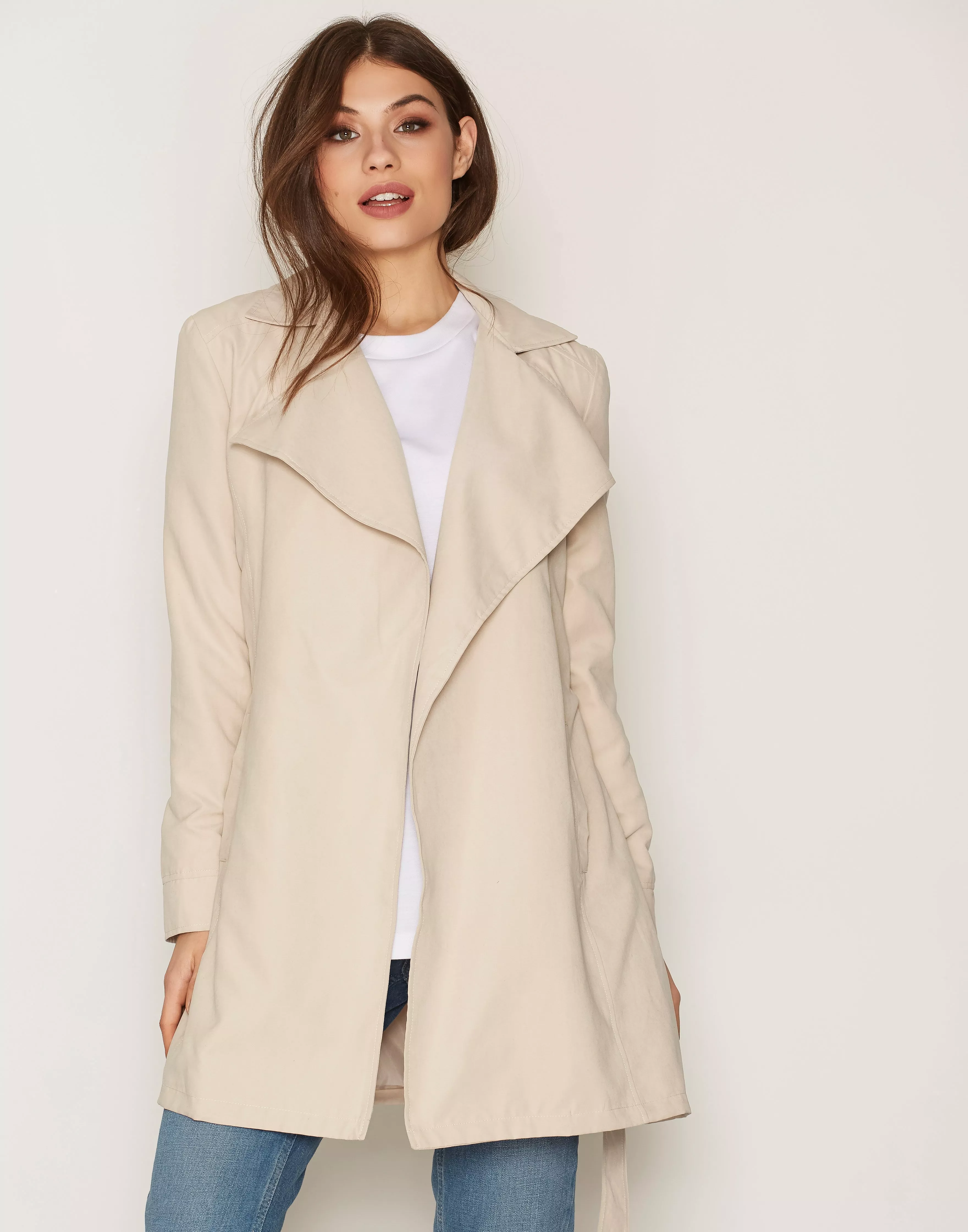 Buy Nelly Soft Spring Trench Coat - Beige