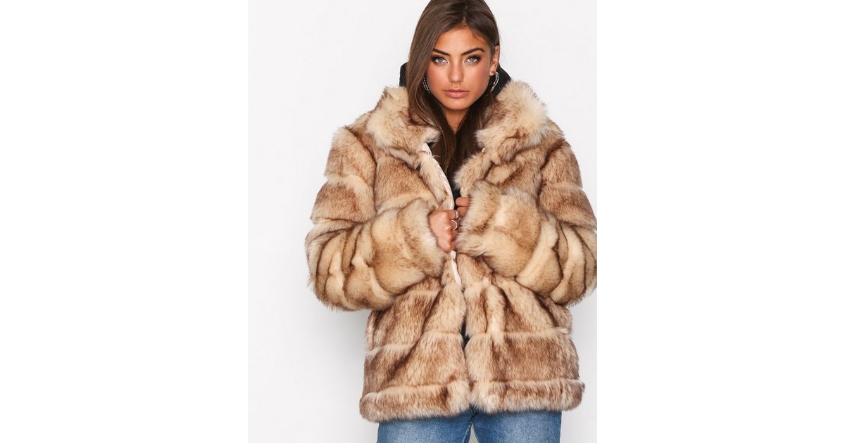 Buy Nelly Puffy Fur Coat Beige Nelly