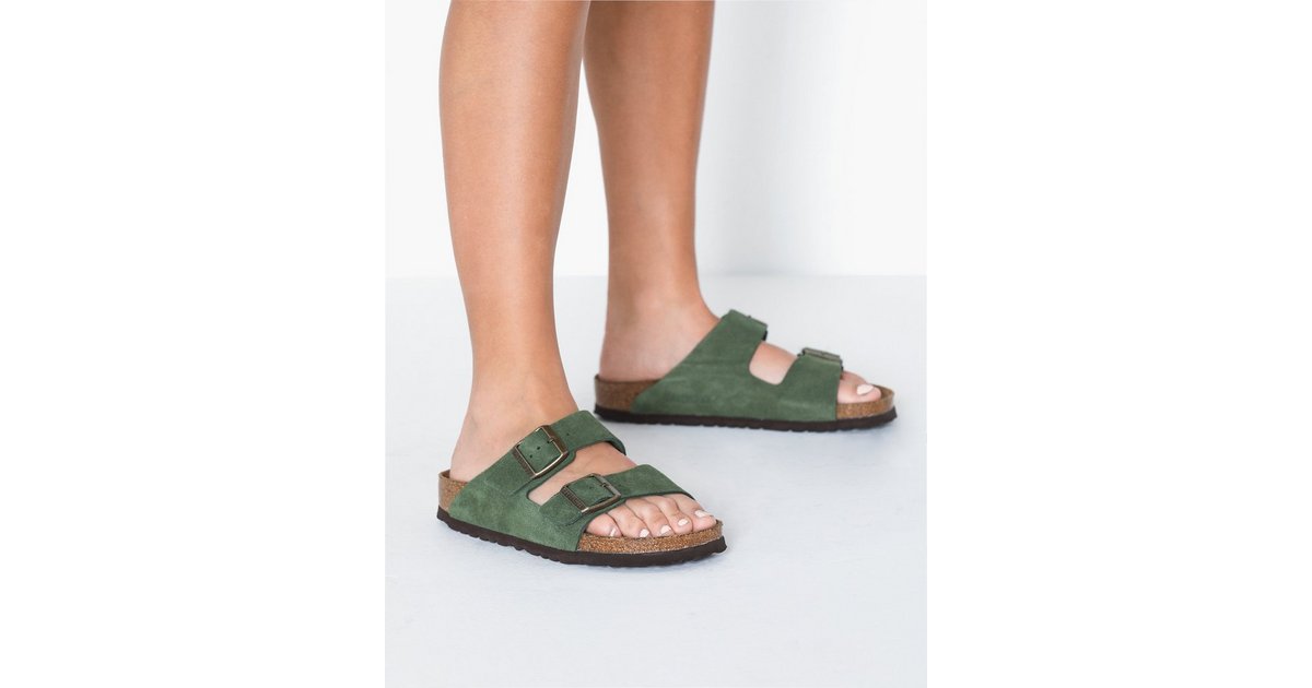 Birkenstock arizona suede green hot sale