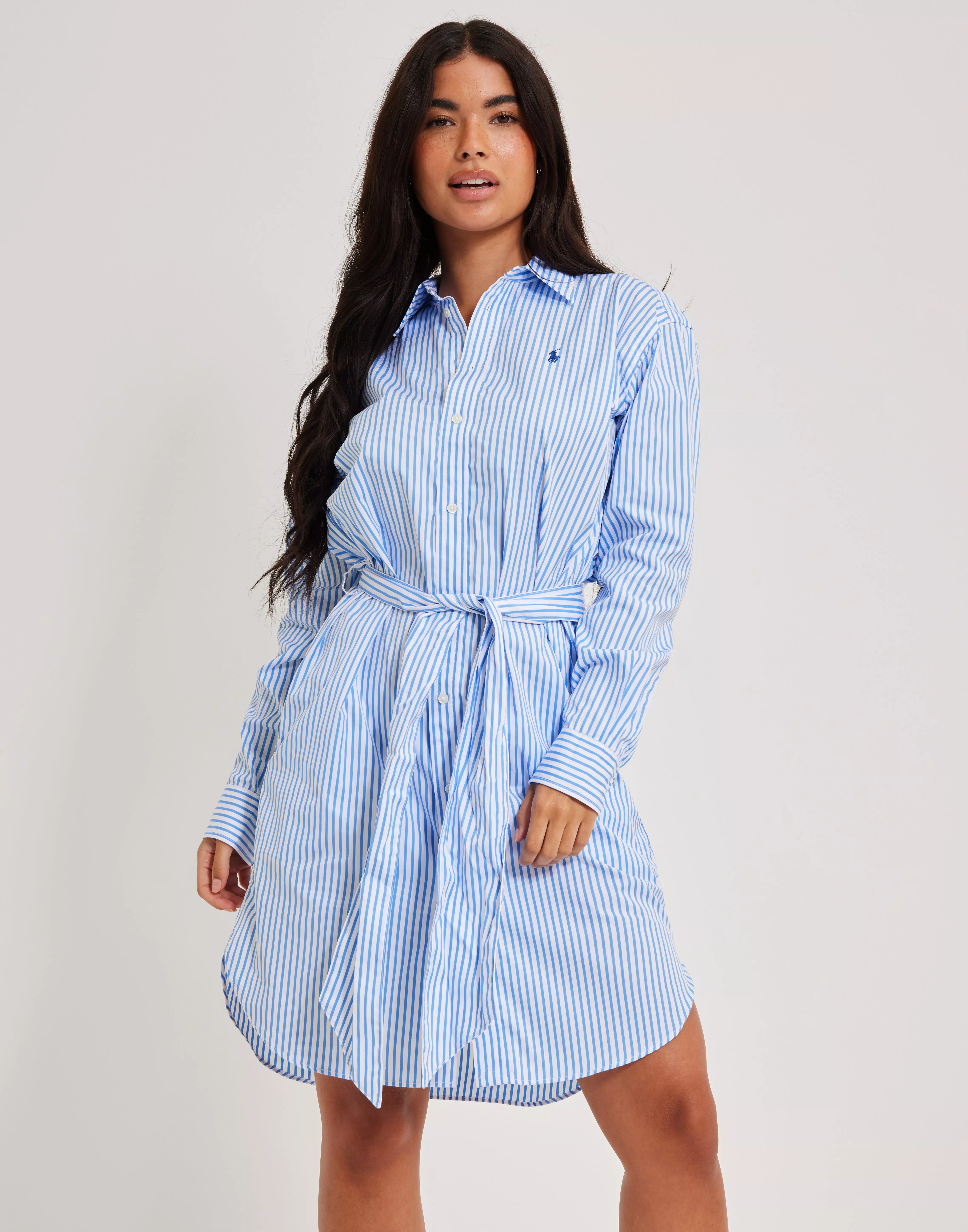 Buy Polo Ralph Lauren LS BLKE DR-LONG SLEEVE-CASUAL DRESS - White/Blue |  