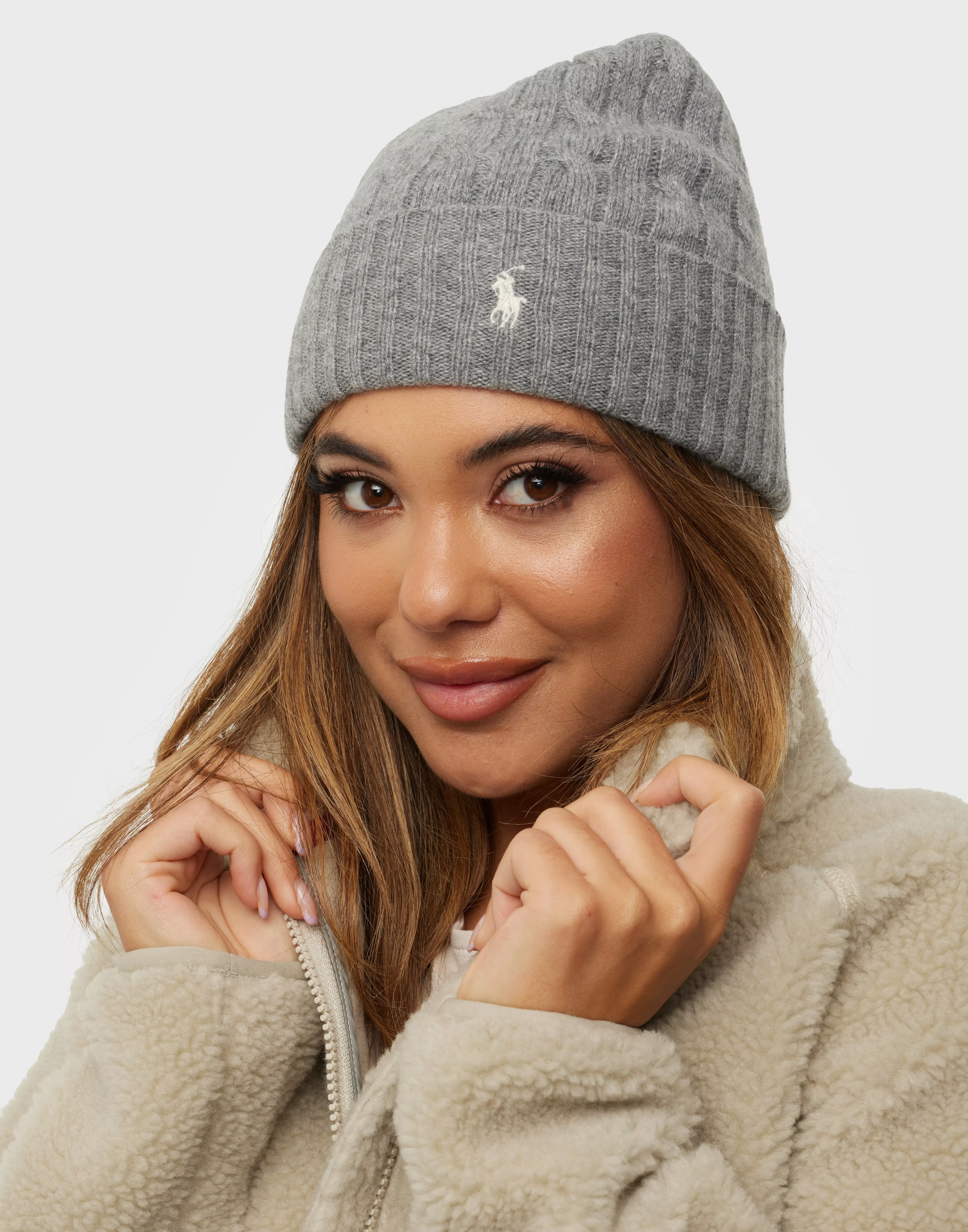 Buy Polo Ralph Lauren CLASSICCABLE-HAT-COLD WEATHER - Grey | Nelly.com