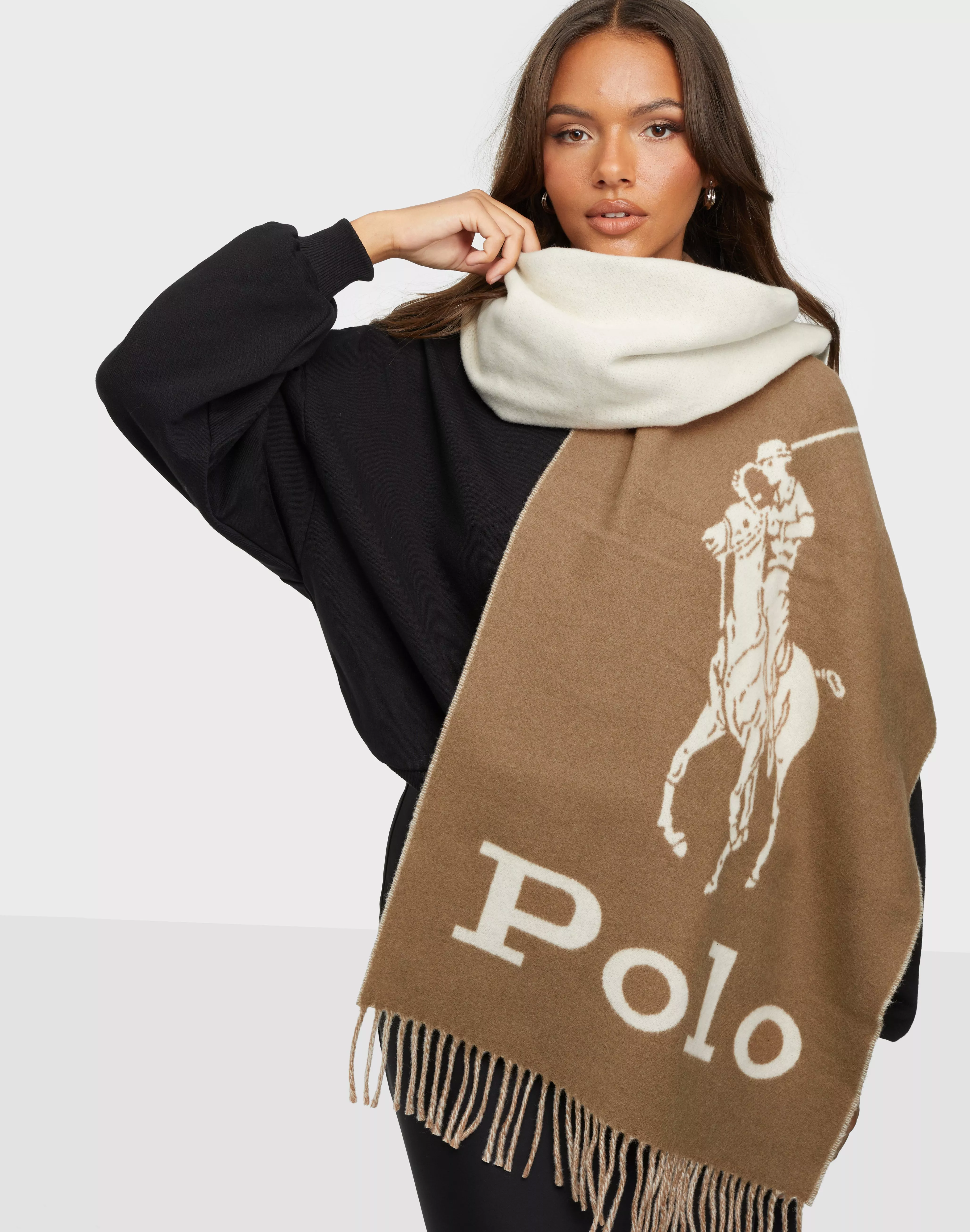 Buy Polo Ralph Lauren OVERSIZED PP SCARF OBLONG Camel Nelly