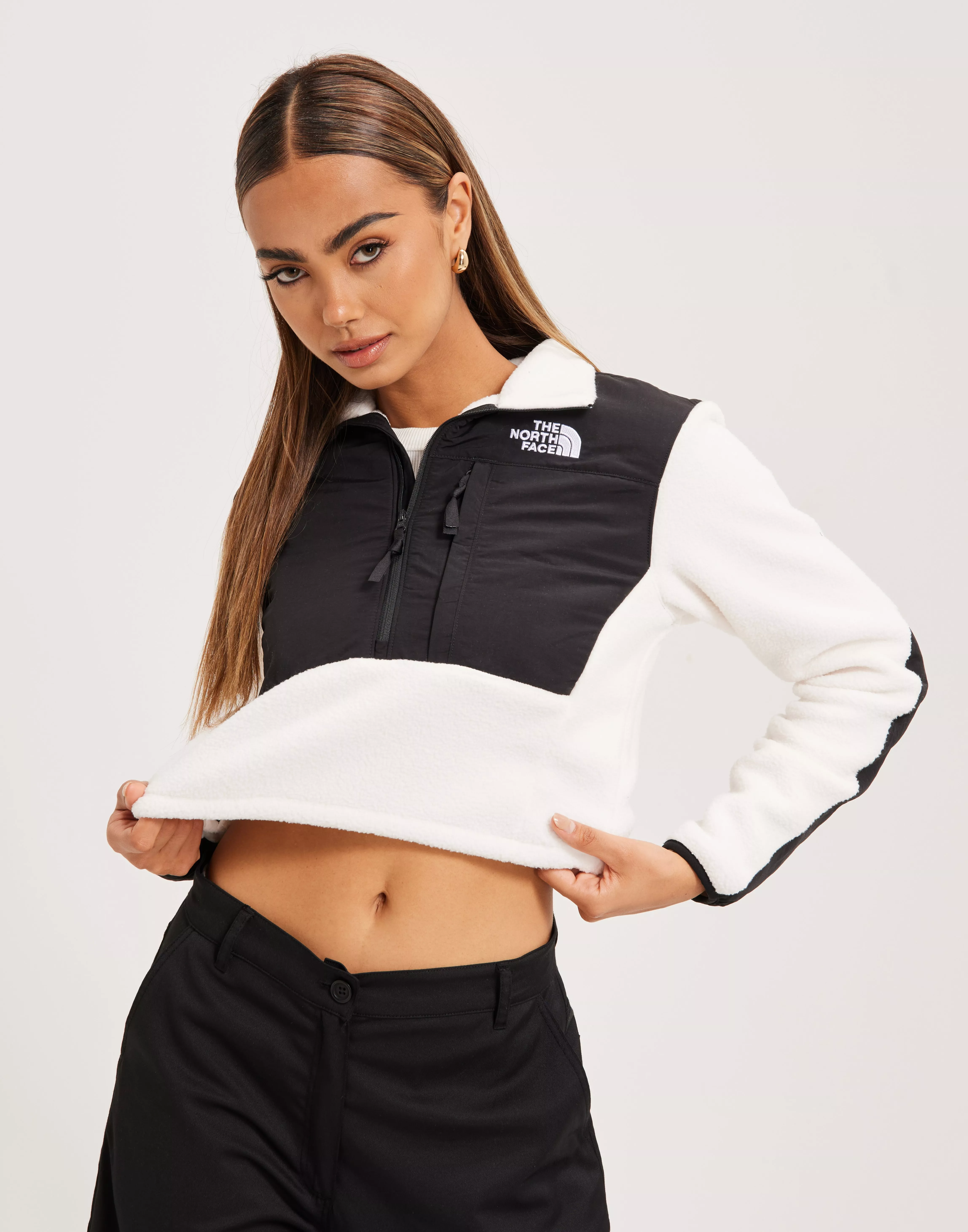 The north face drawstring waist store crop hoodie