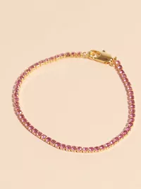 Thin Pink Tennis Bracelet