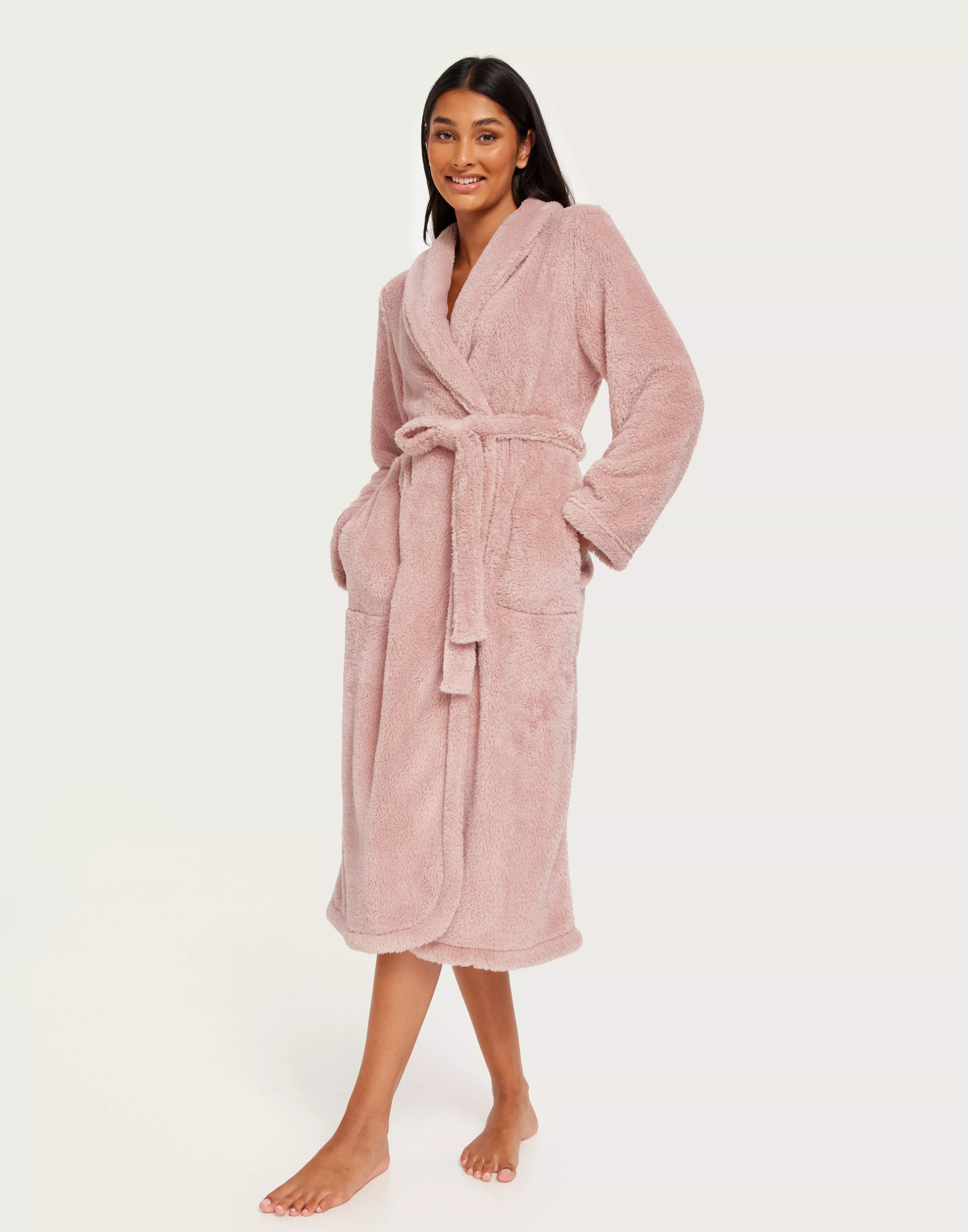 Long Fleece Ribbed Bathrobe for €44.99 - Robes - Hunkemöller