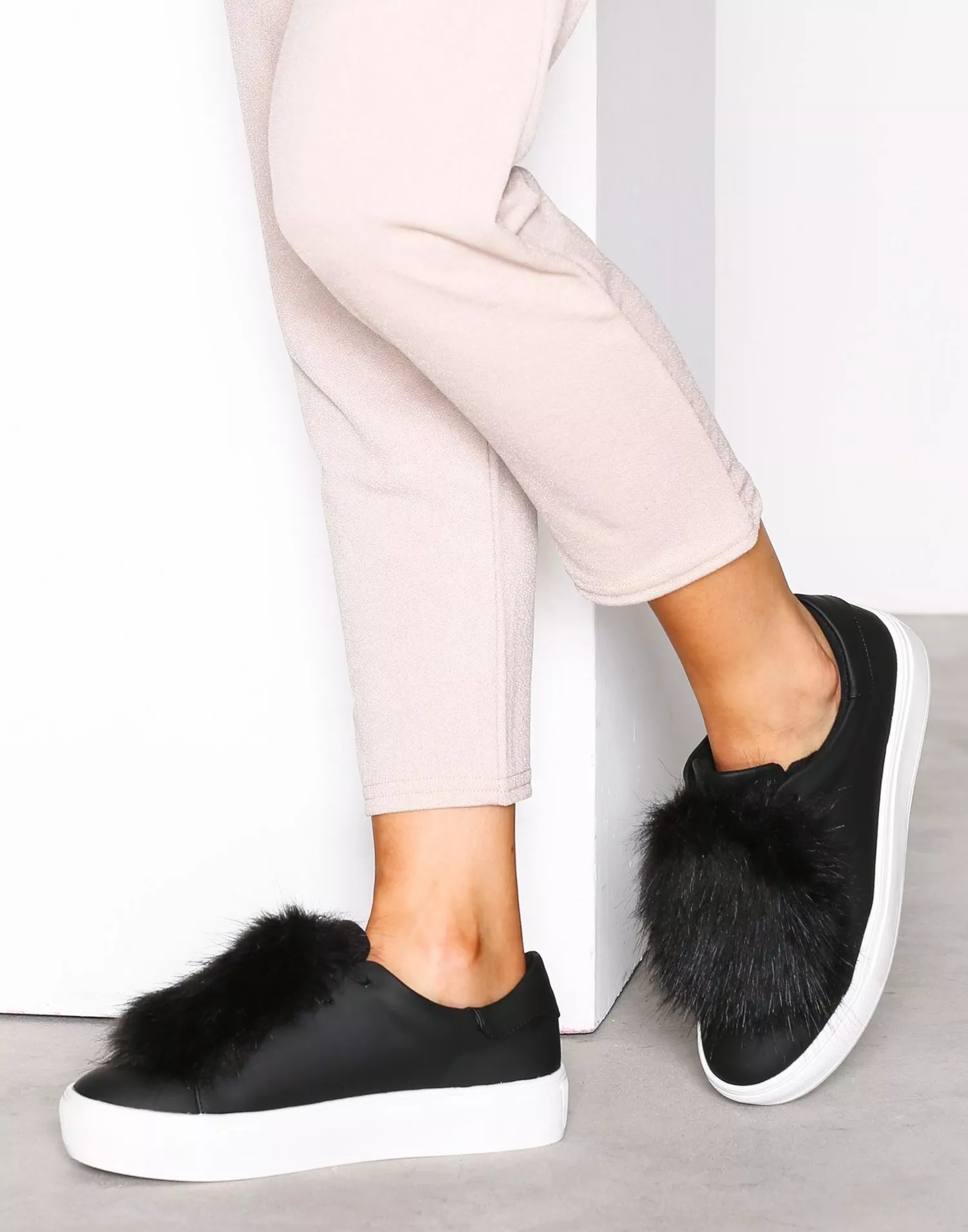 Fur sneakers on sale