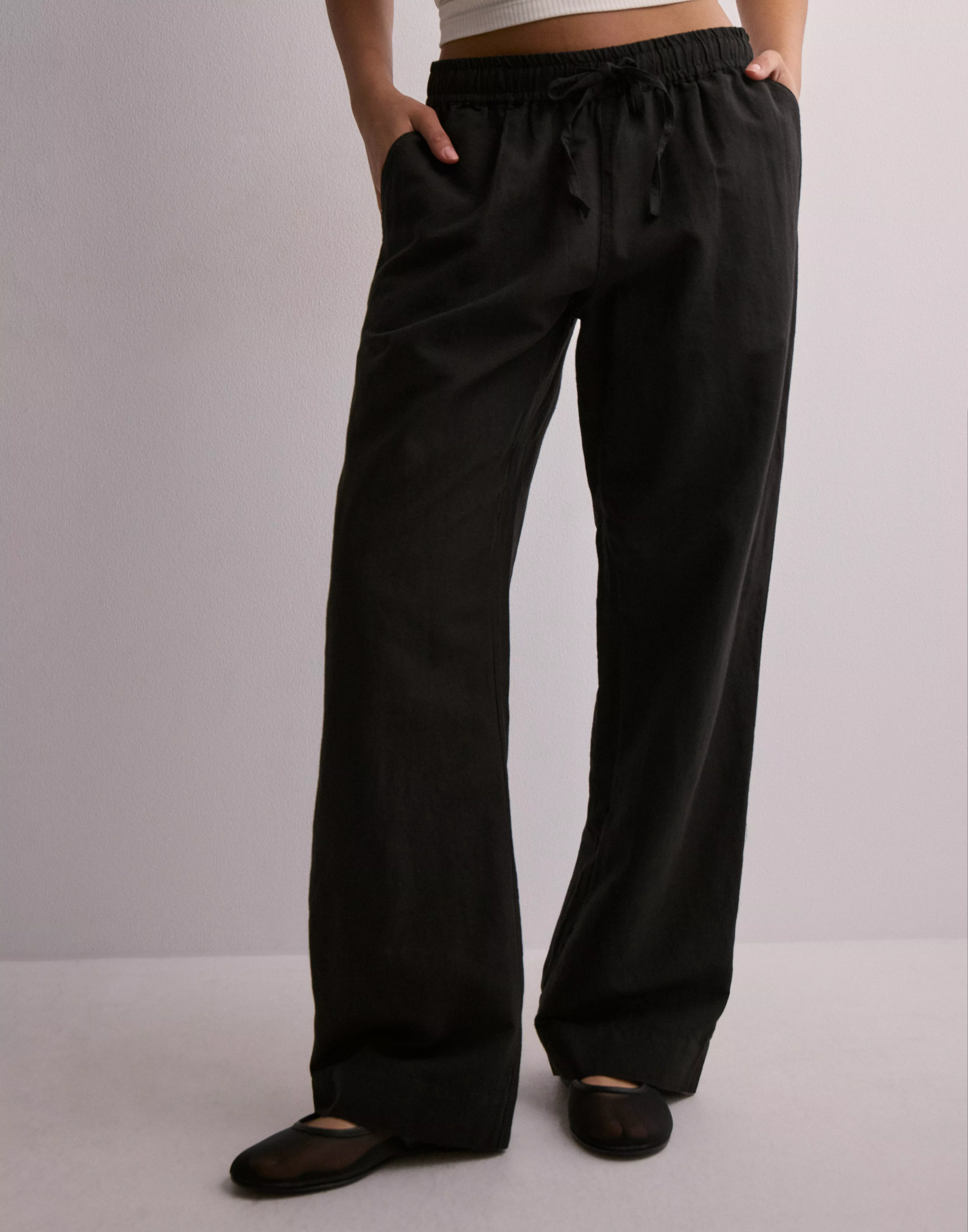 Relativitetsteori Disco betyder Buy Neo Noir Sonar Linen Pants - Black | Nelly.com
