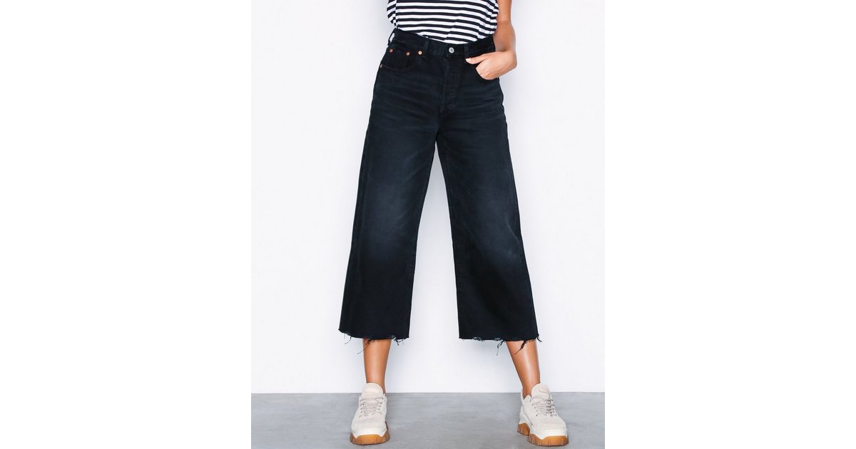 Levi's high water wide leg black sale