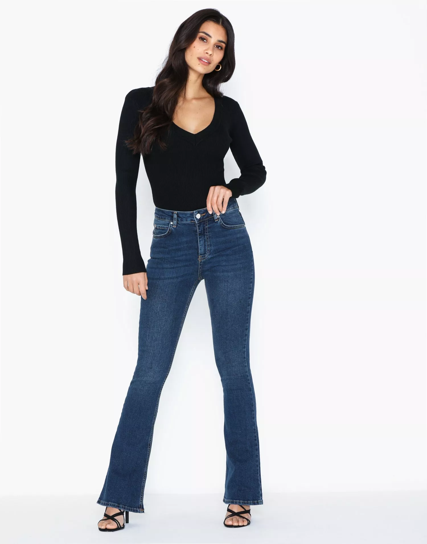 Low waist bootcut jeans - Blue - Women - Gina Tricot