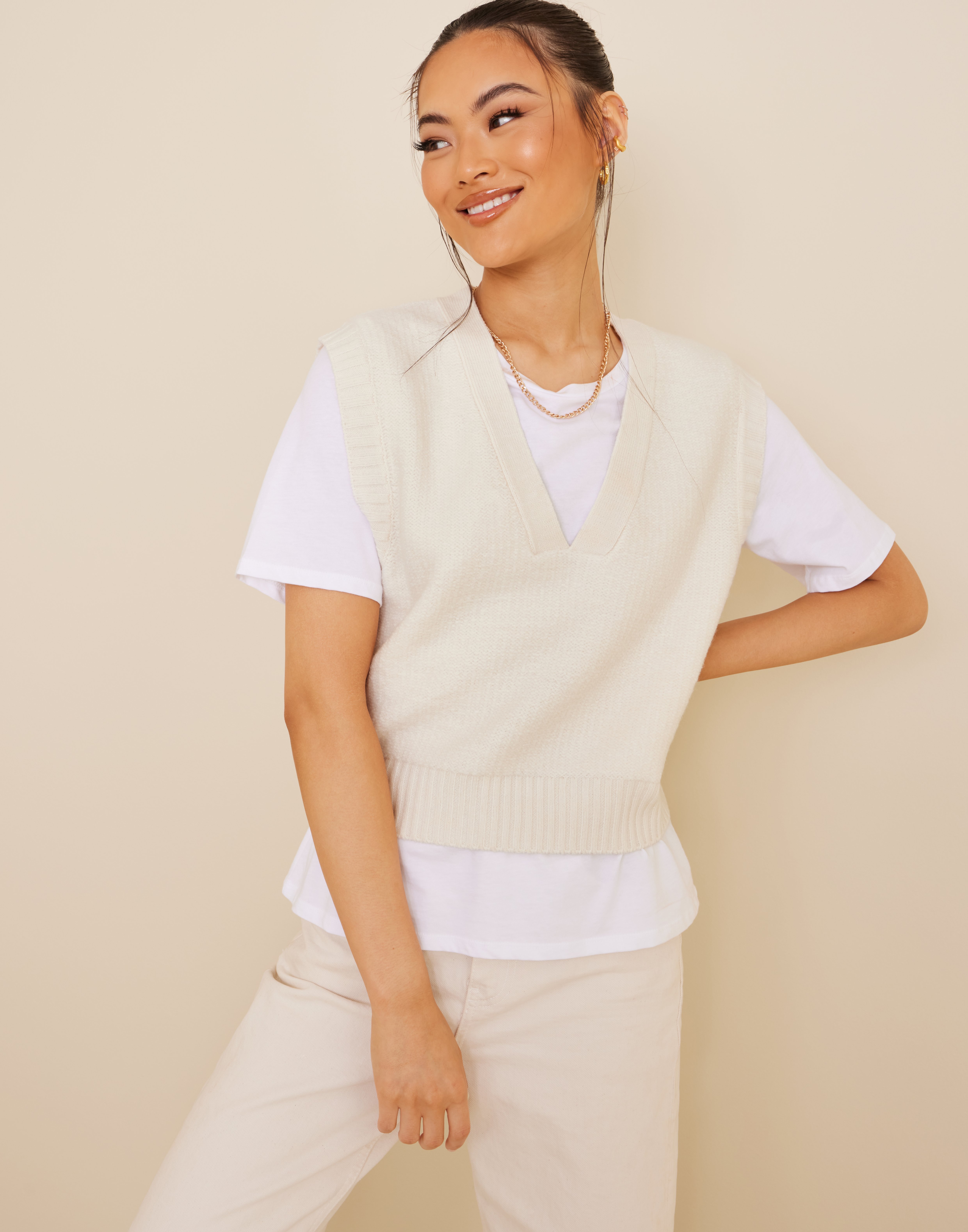 knitted vest gina tricot