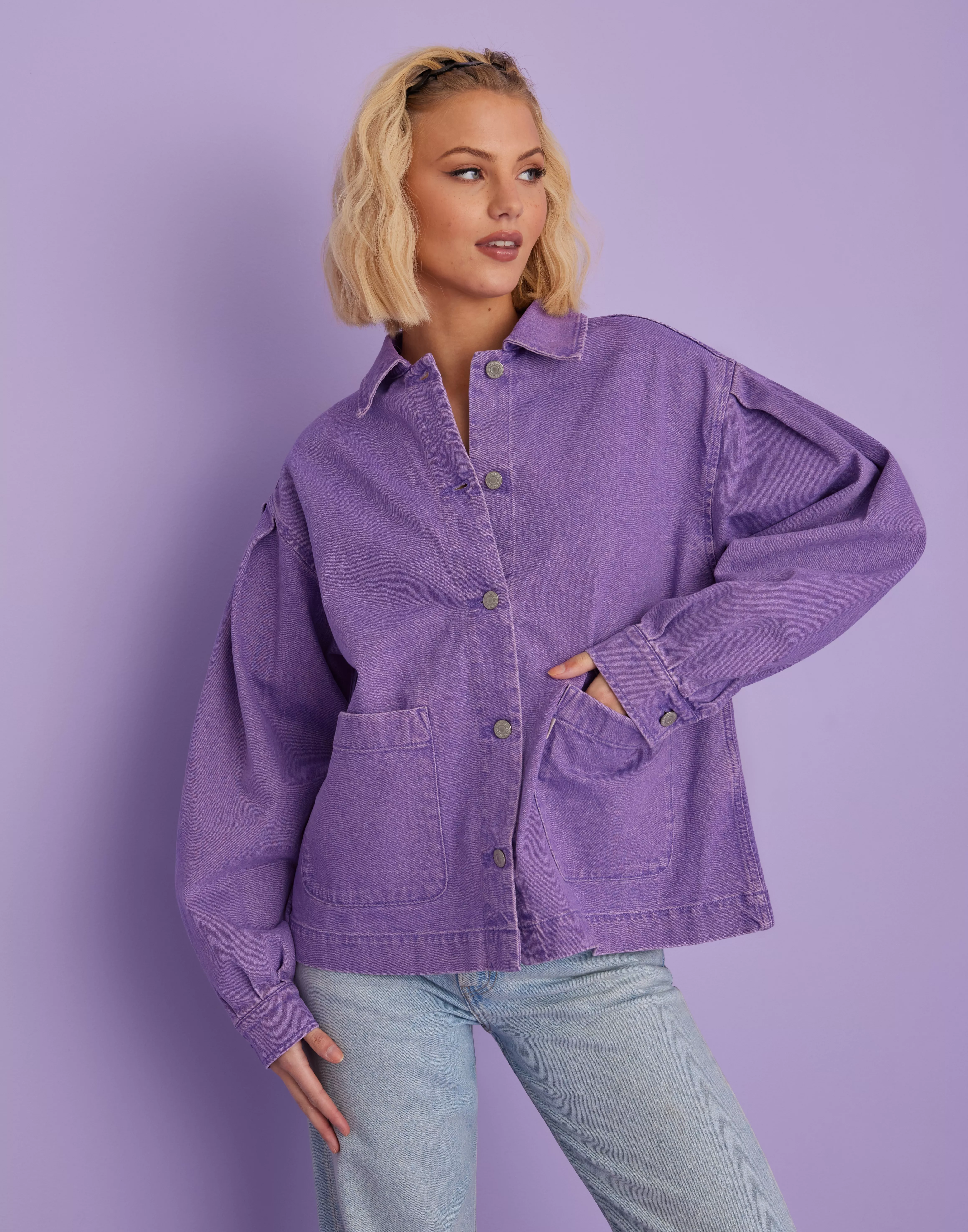 Esther Modern Cotton Jacket - Purple