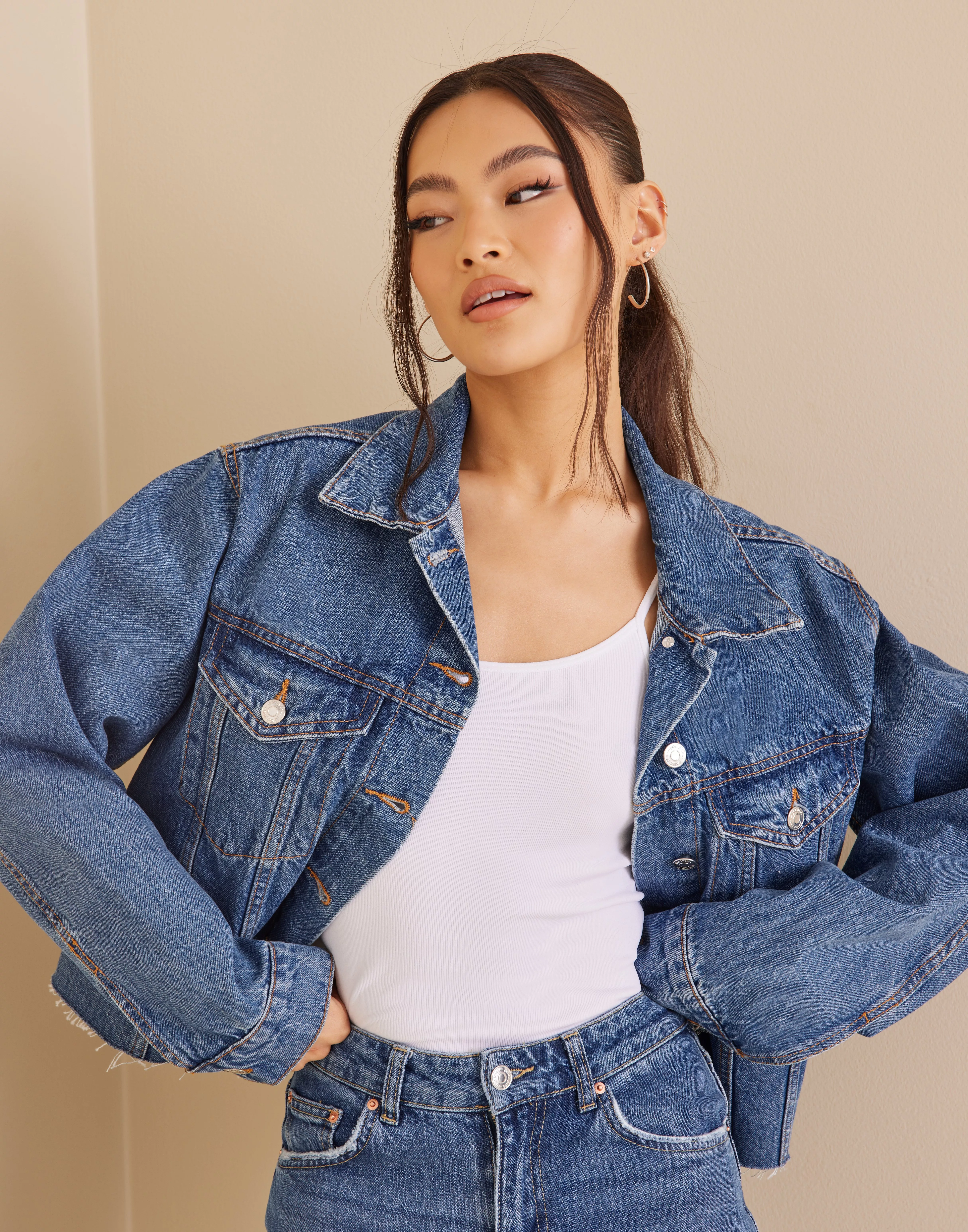 Gina Denim Shirt Jacket – Six Sisters Boutique-NULU