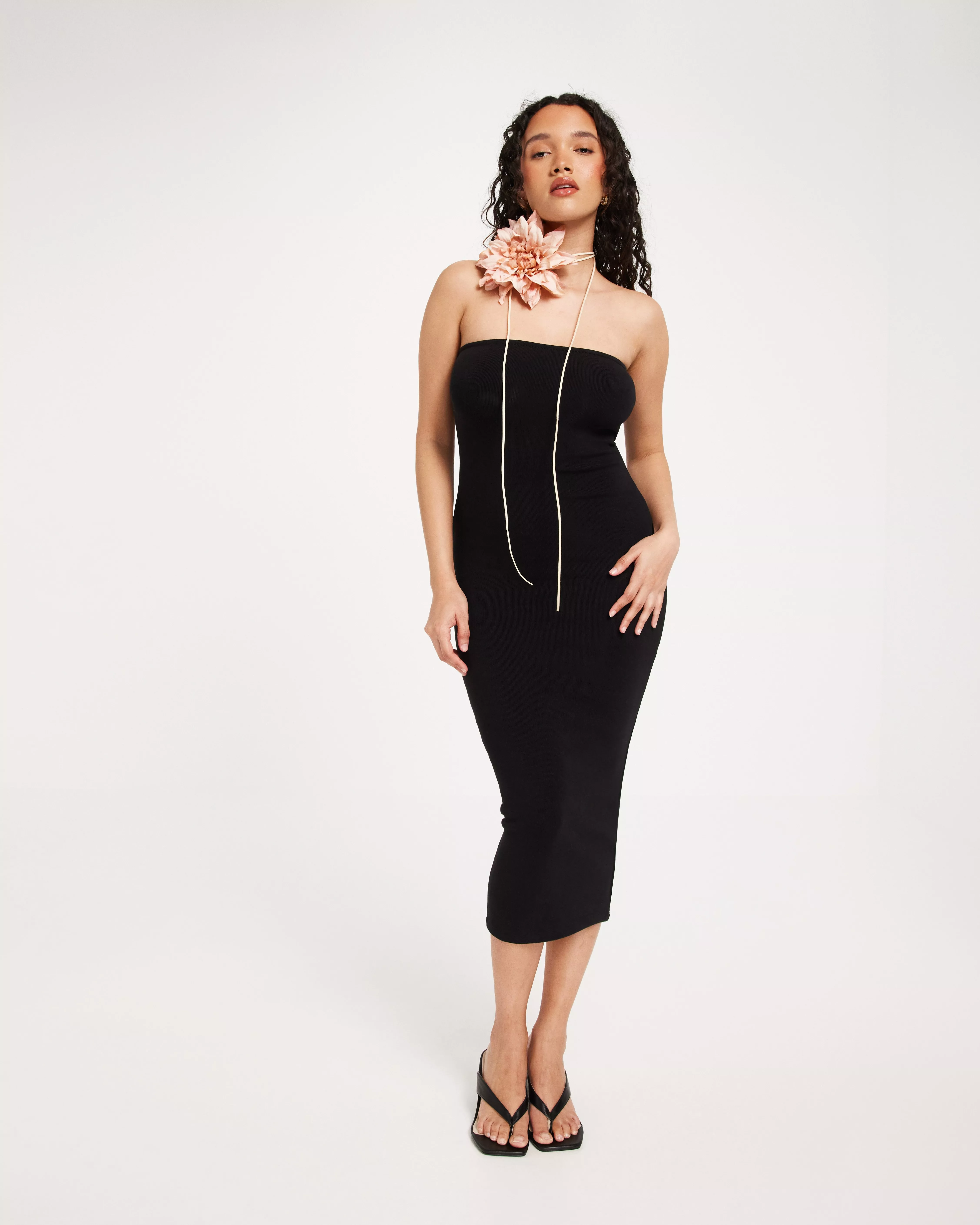 Black midi hotsell tube dress