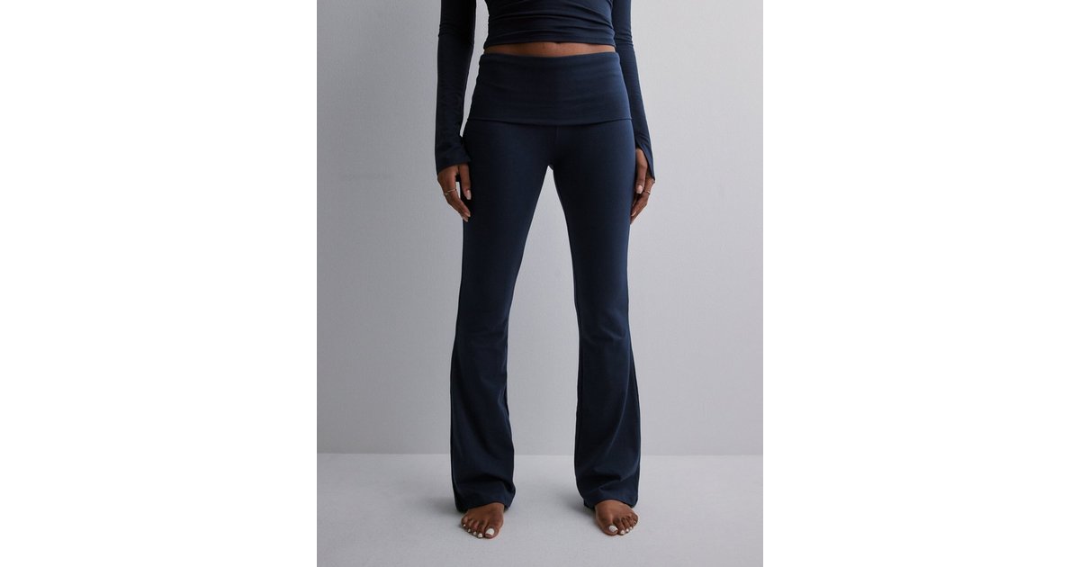 Soft touch folded flare trousers