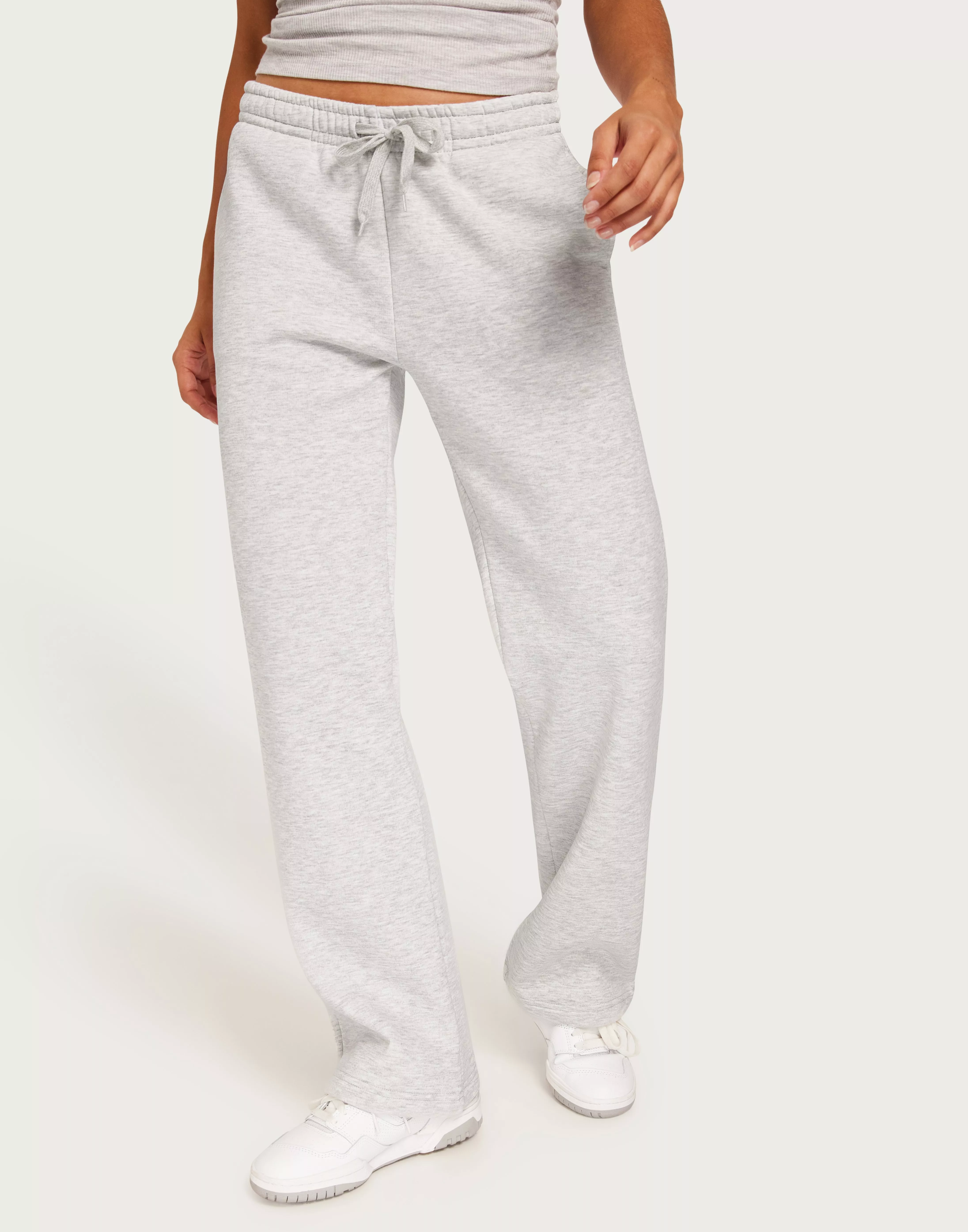 Buy Gina Tricot Basic Straight Sweatpants Light Grey Melange