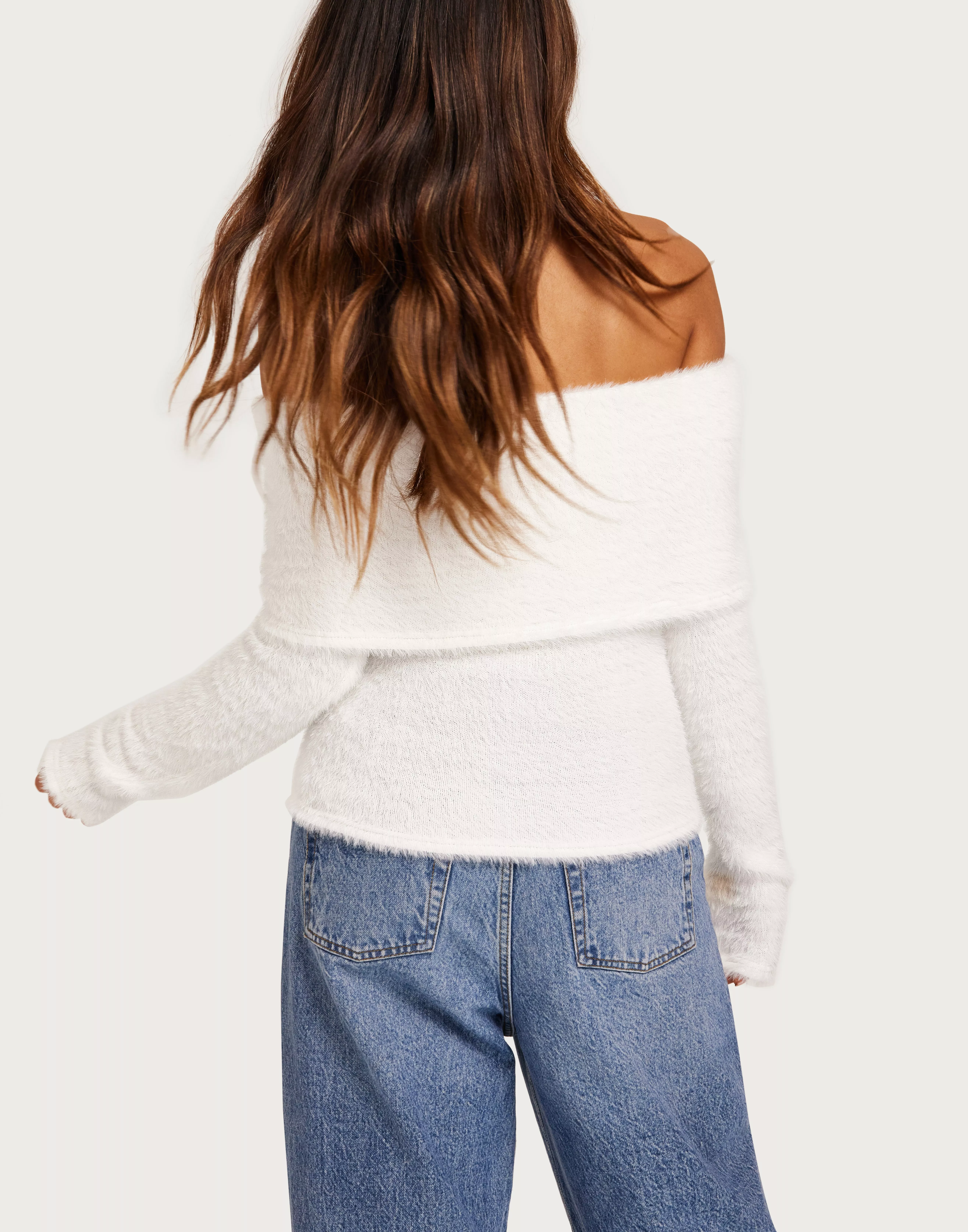 Fuzzy one shoulder discount top