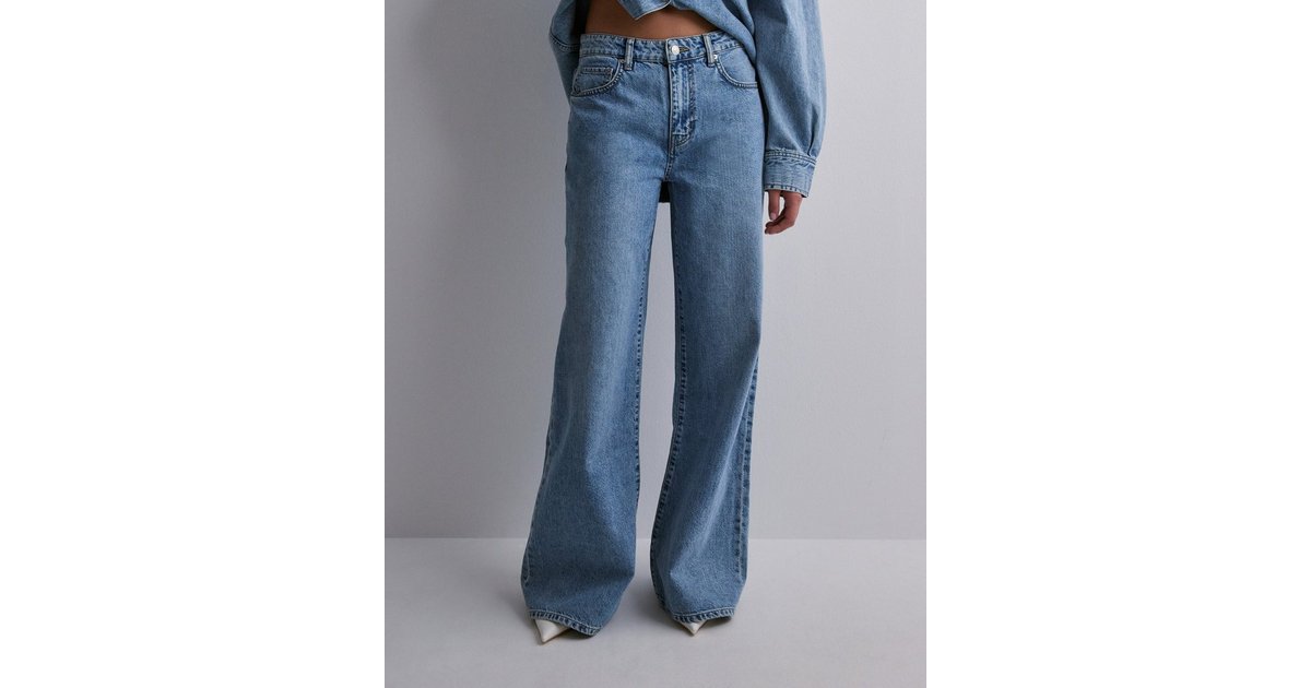 Super wide petite jeans - Blue - Women - Gina Tricot