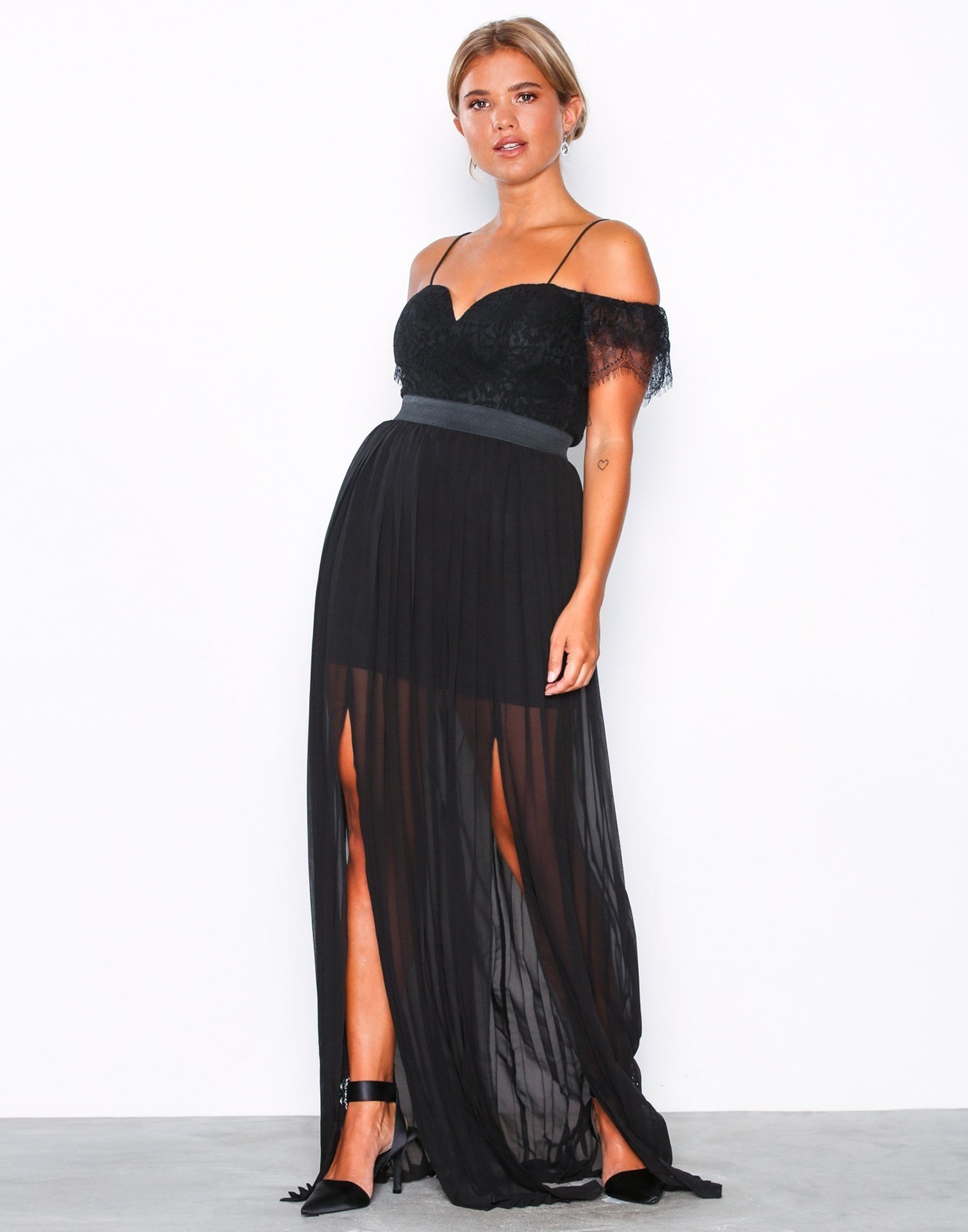 Bardot Lace Detail Maxi Dress