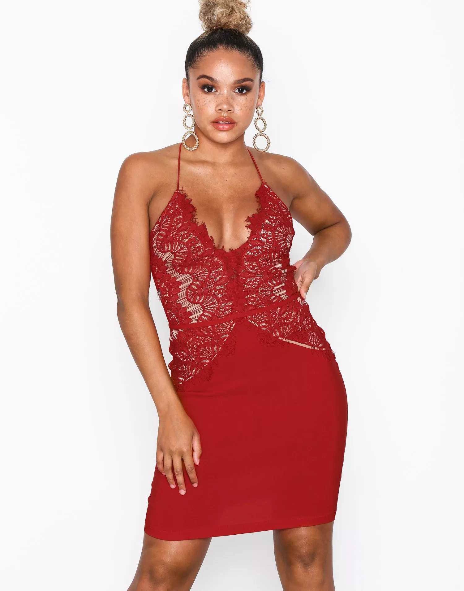 buy-rare-london-body-lace-mini-dress-red-nelly