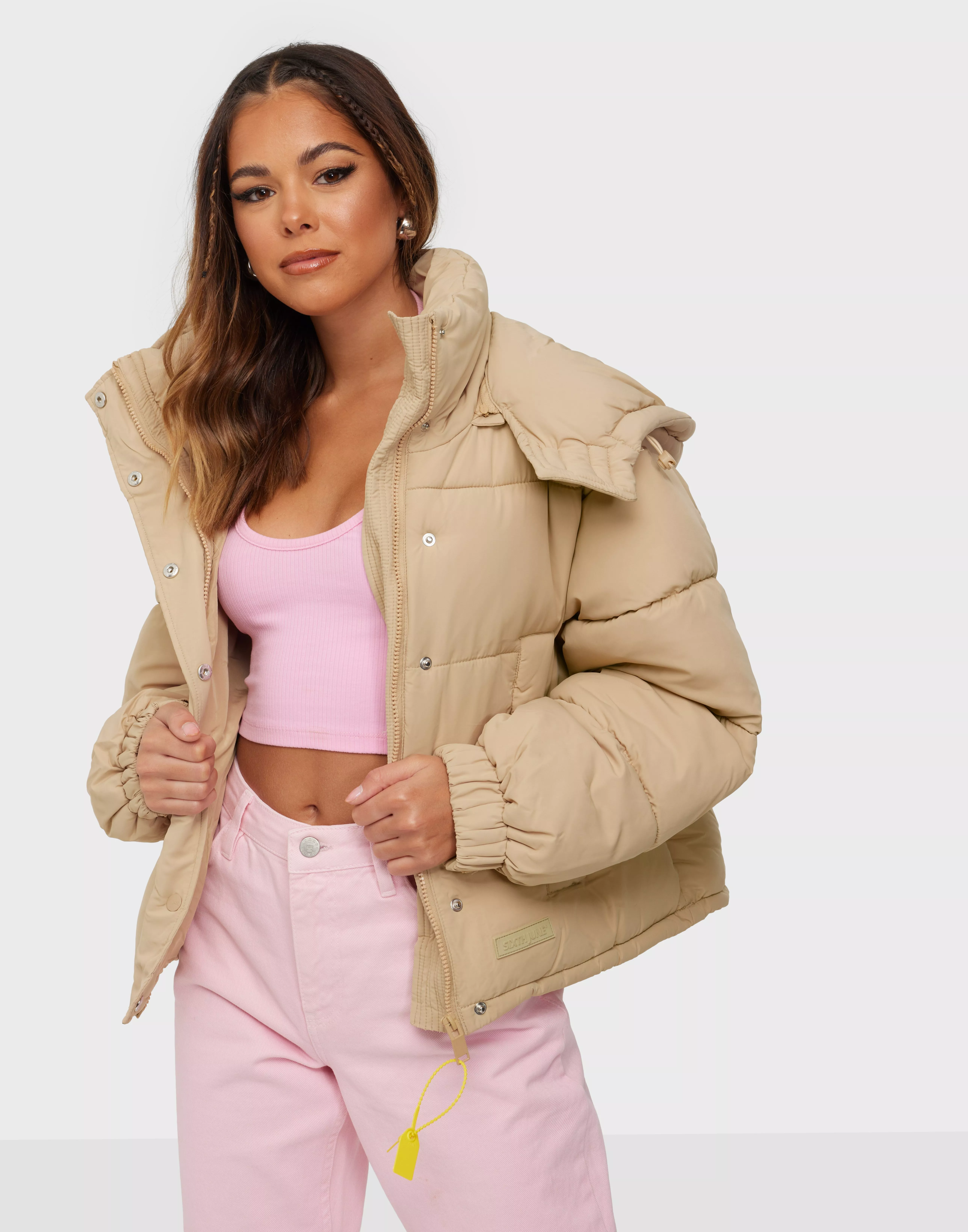 SHORT PUFFER JACKET W HOOD