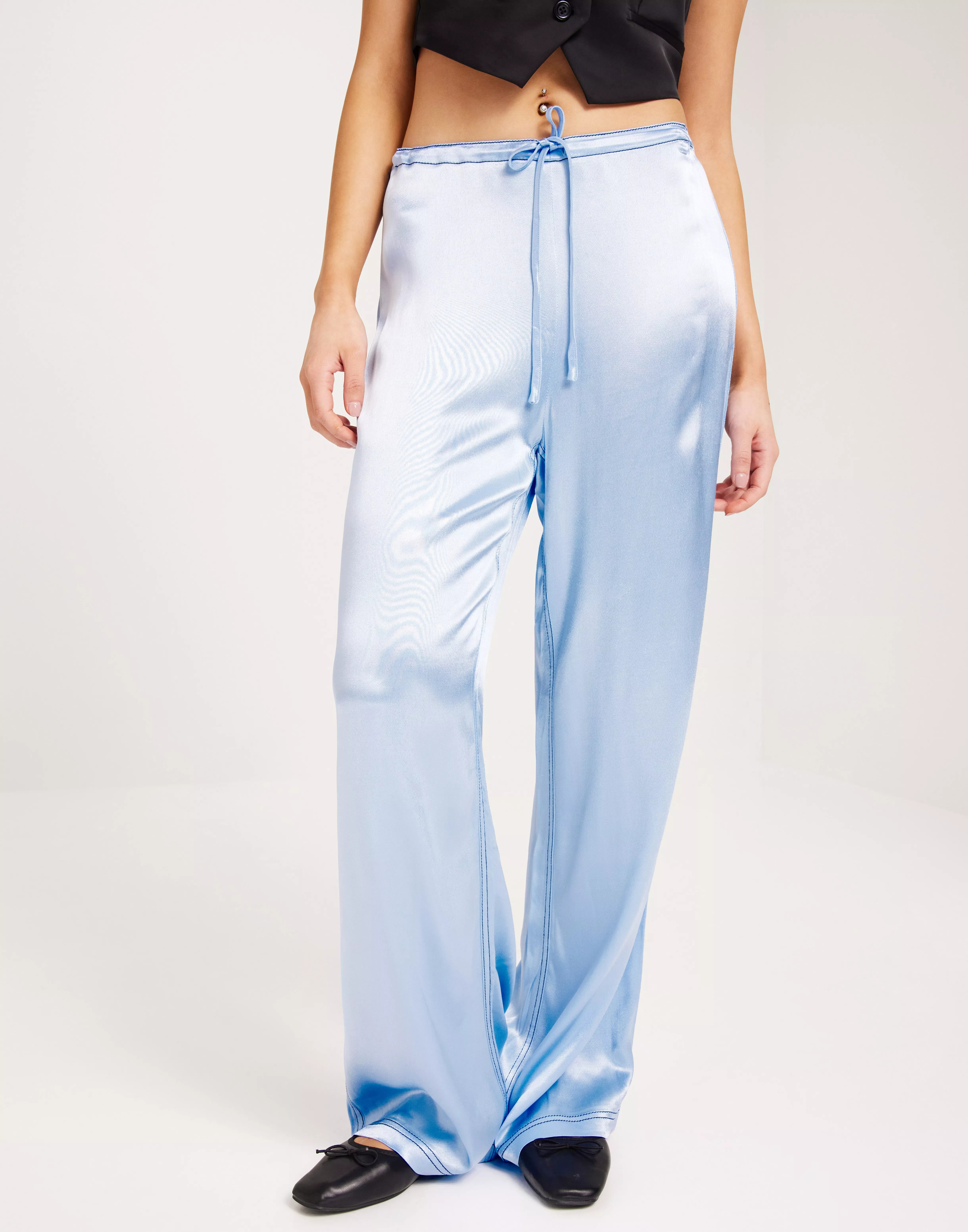 Light blue clearance silk pants