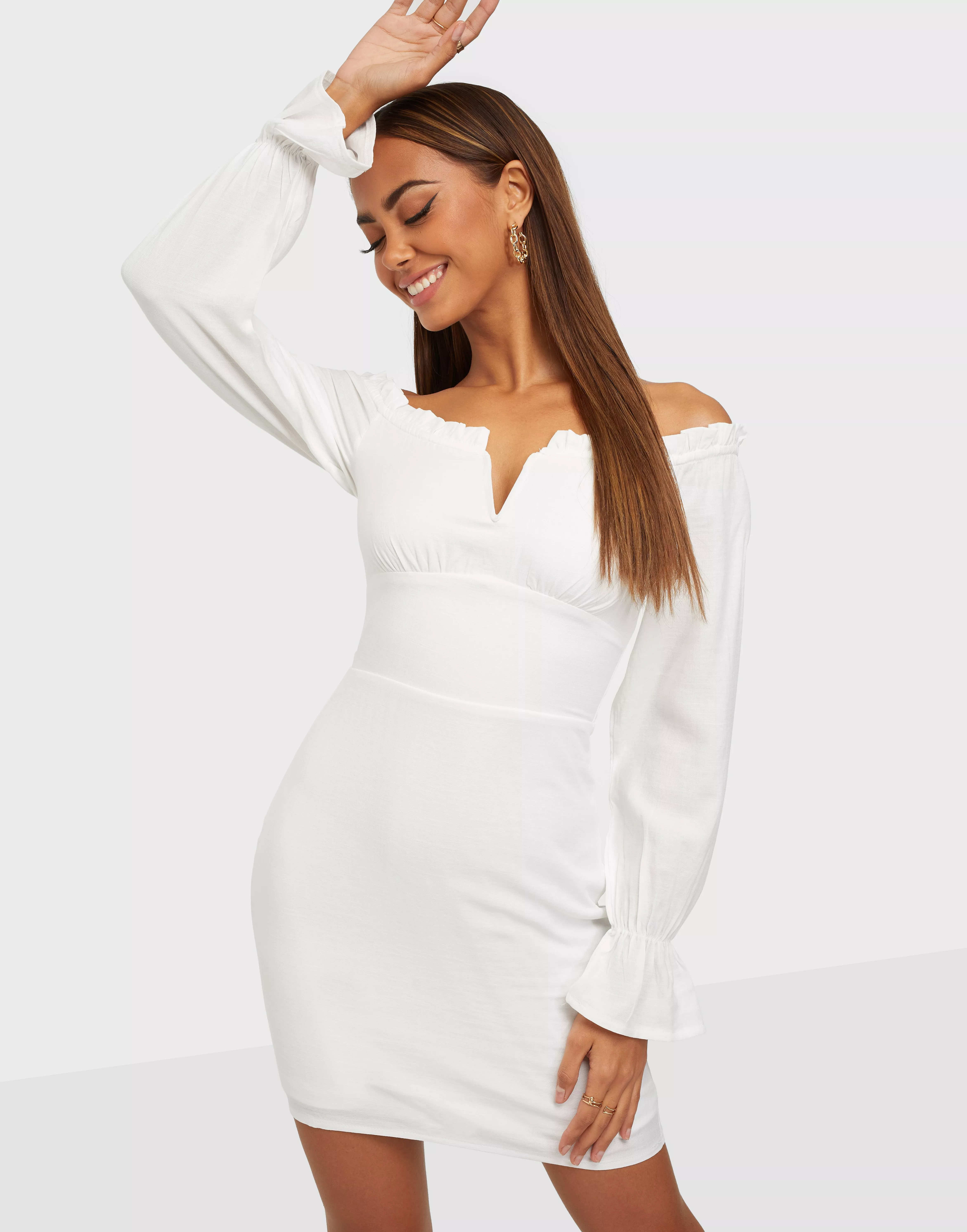 White bardot best sale mini dress